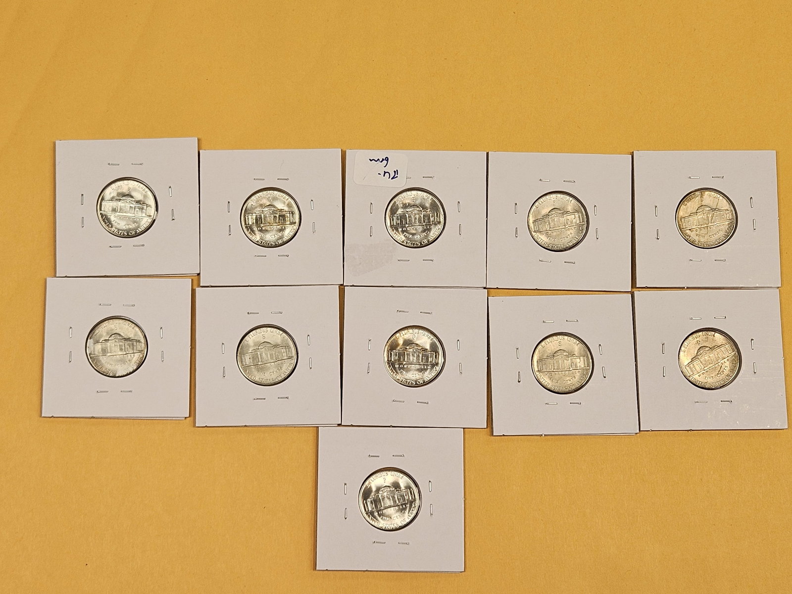 Complete Set! Choice to GEM Brilliant Uncirculated silver Jefferson Wartime Nickel Set - 11