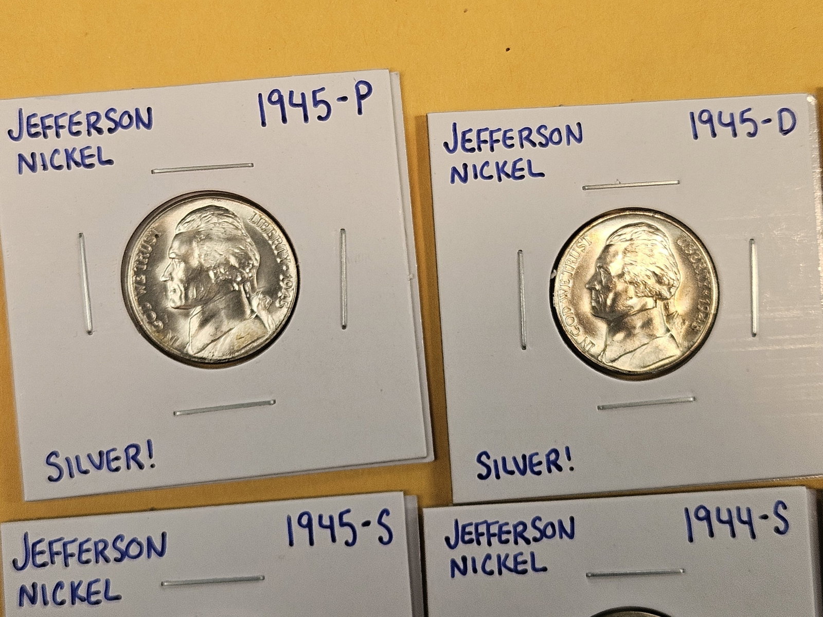 Complete Set! Choice to GEM Brilliant Uncirculated silver Jefferson Wartime Nickel Set - 2
