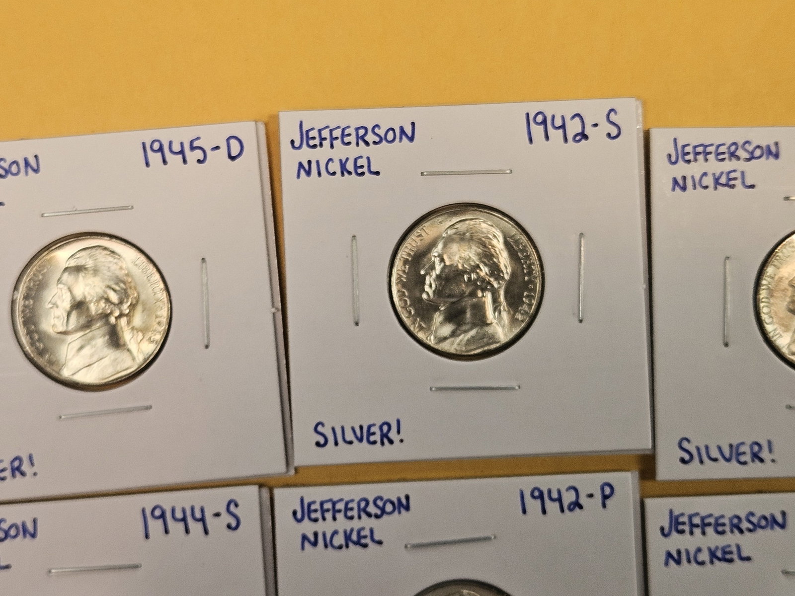 Complete Set! Choice to GEM Brilliant Uncirculated silver Jefferson Wartime Nickel Set - 3