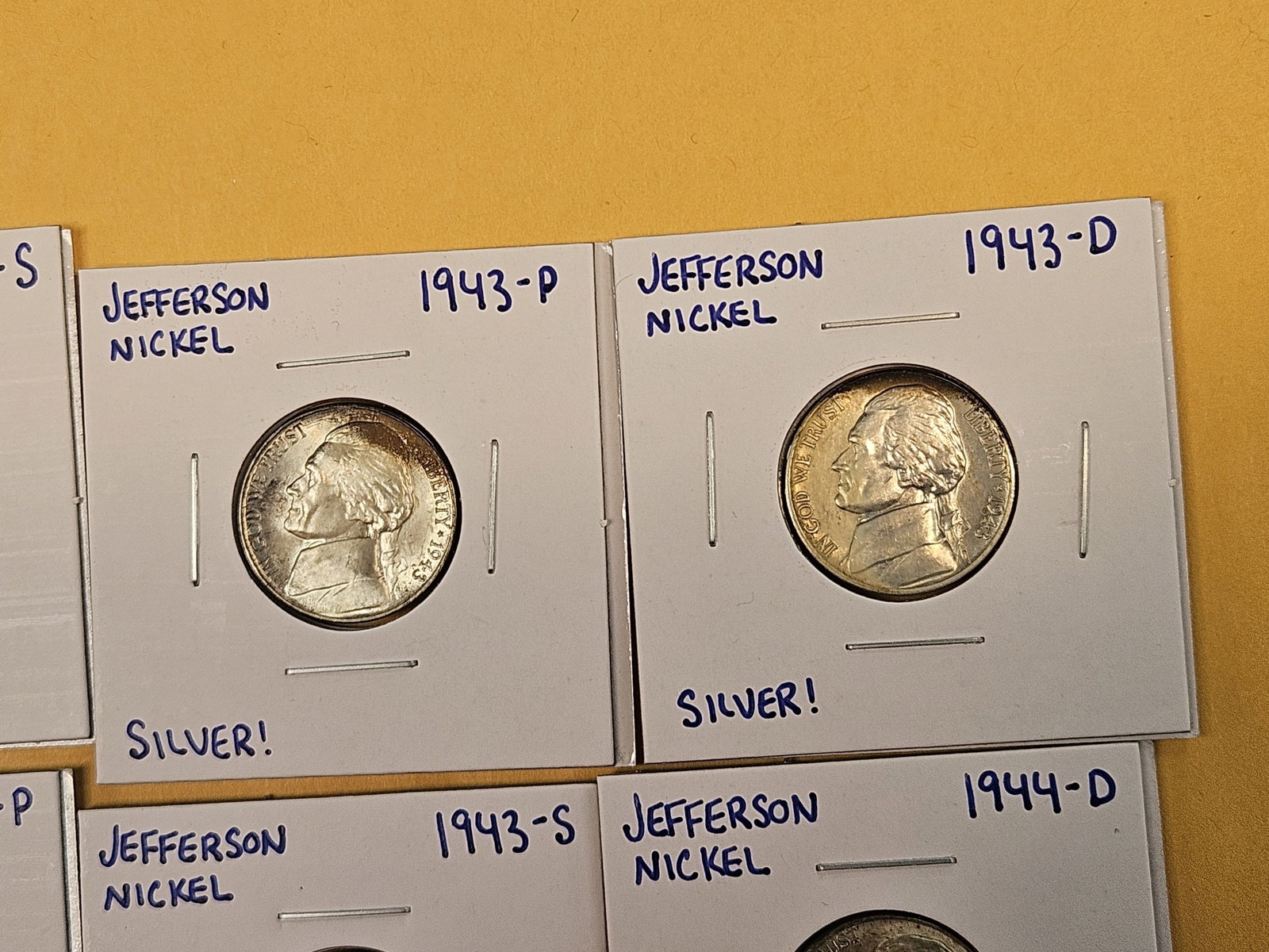 Complete Set! Choice to GEM Brilliant Uncirculated silver Jefferson Wartime Nickel Set - 5