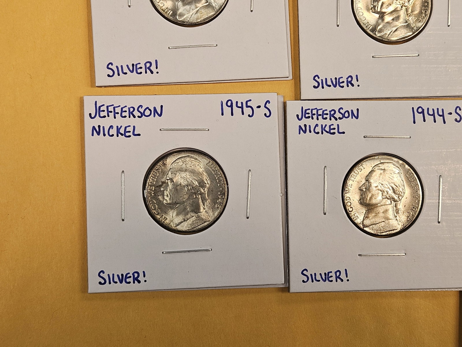 Complete Set! Choice to GEM Brilliant Uncirculated silver Jefferson Wartime Nickel Set - 6