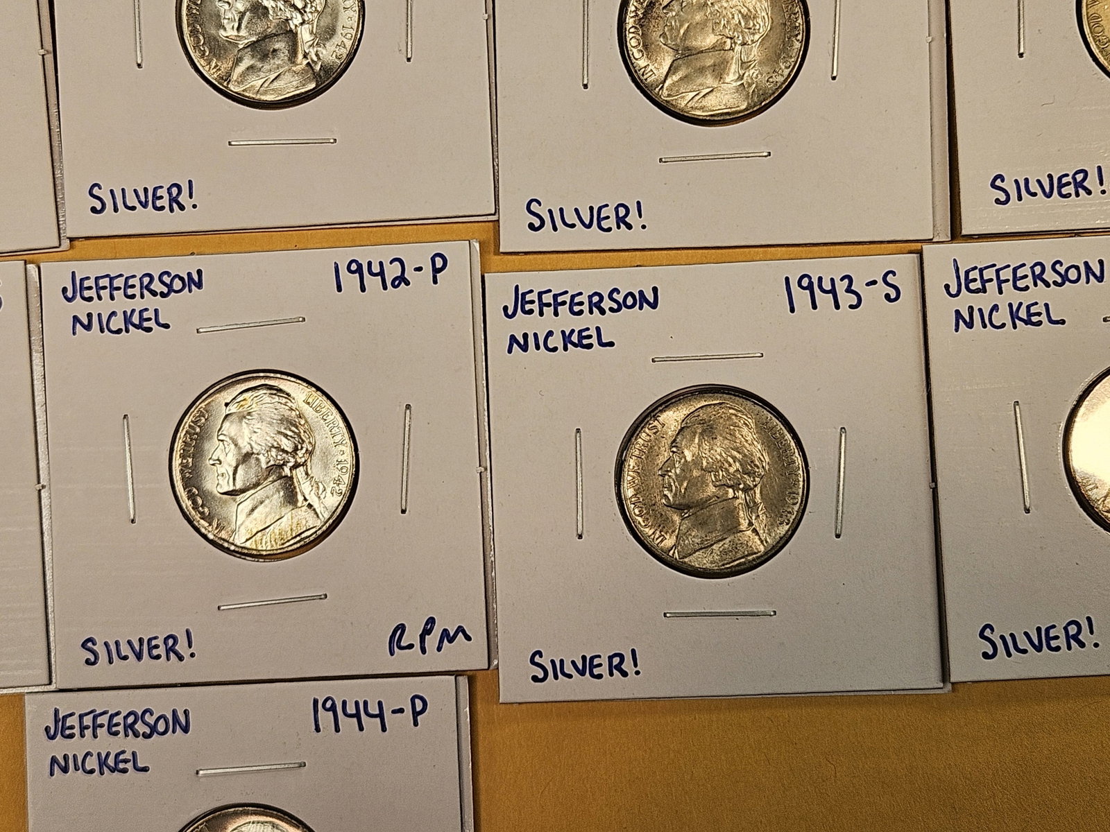 Complete Set! Choice to GEM Brilliant Uncirculated silver Jefferson Wartime Nickel Set - 8