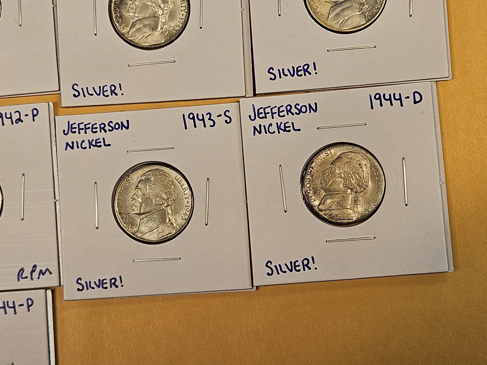 Complete Set! Choice to GEM Brilliant Uncirculated silver Jefferson Wartime Nickel Set - 9