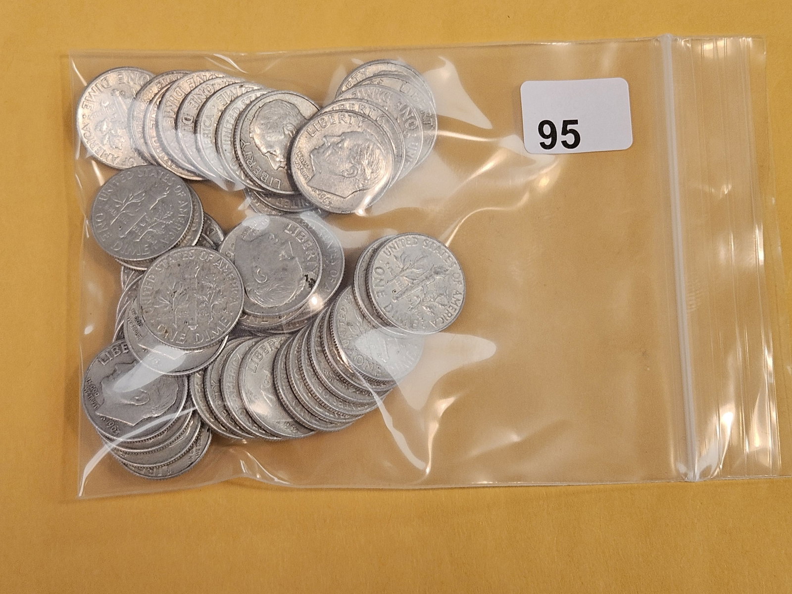 Fifty mixed silver Roosevelt Dimes: Circulated