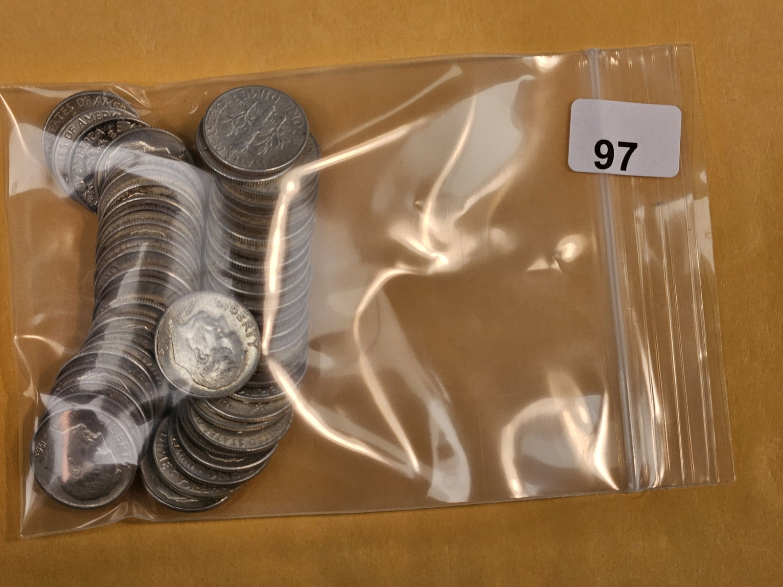 Fifty mixed silver Roosevelt Dimes: Circulated