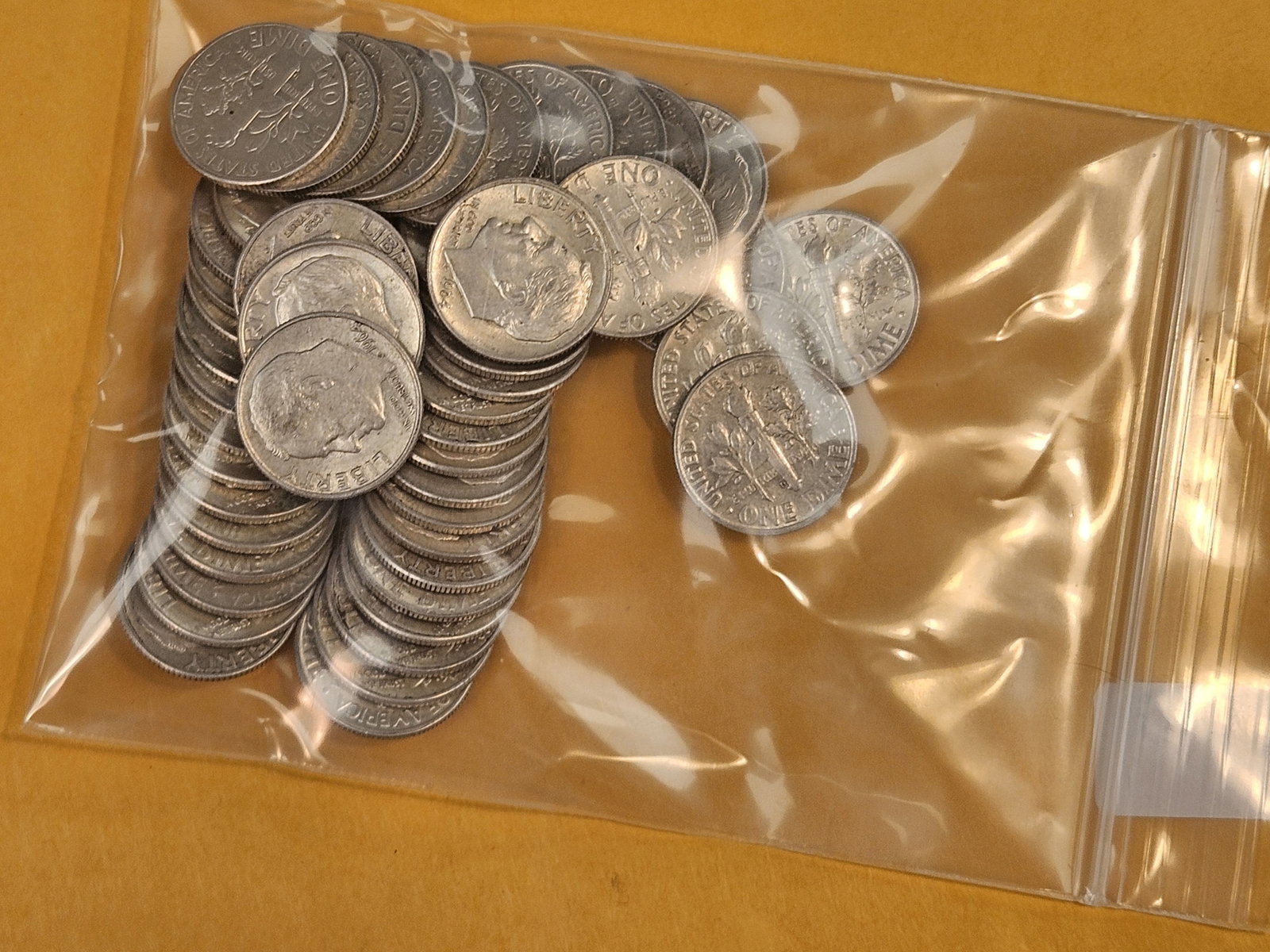 Fifty mixed silver Roosevelt Dimes - 2