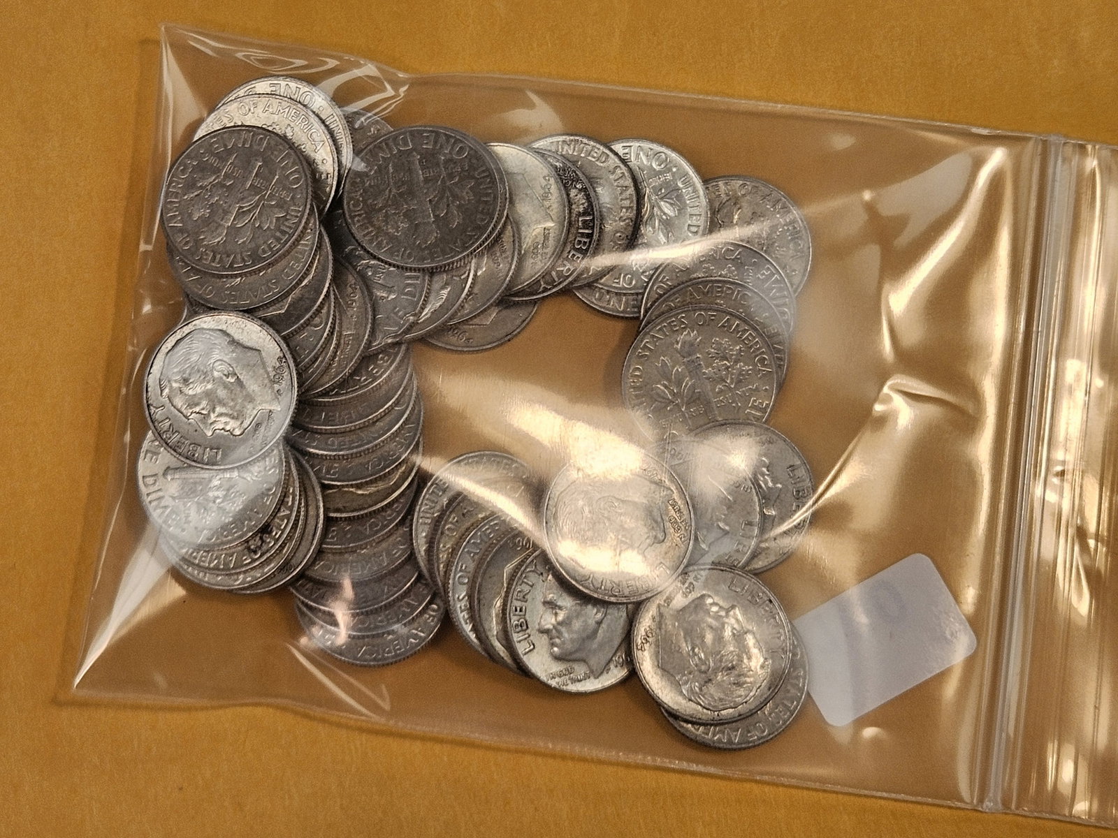 Fifty mixed silver Roosevelt Dimes - 2