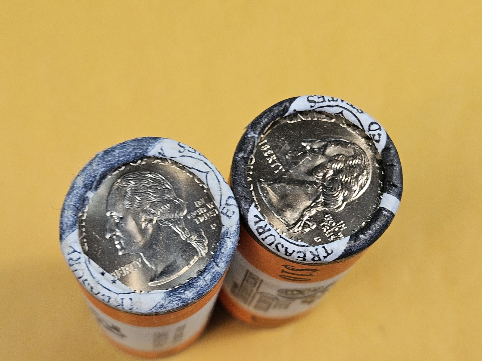 Two GEM Brilliant Uncirculated MINT-Wrapped Quarter Rolls - 3
