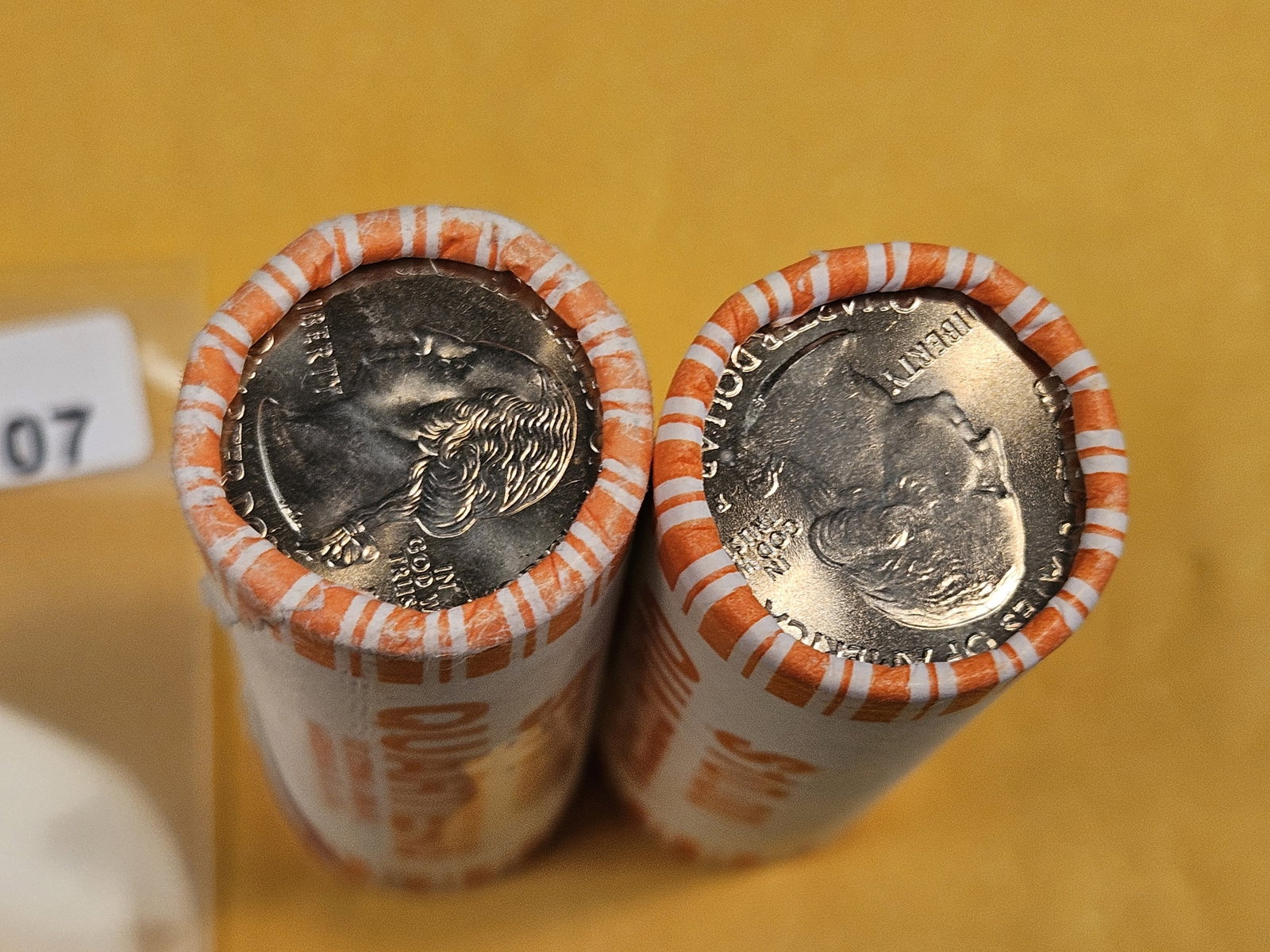 Two GEM Brilliant Uncirculated MINT-Wrapped Quarter Rolls - 2
