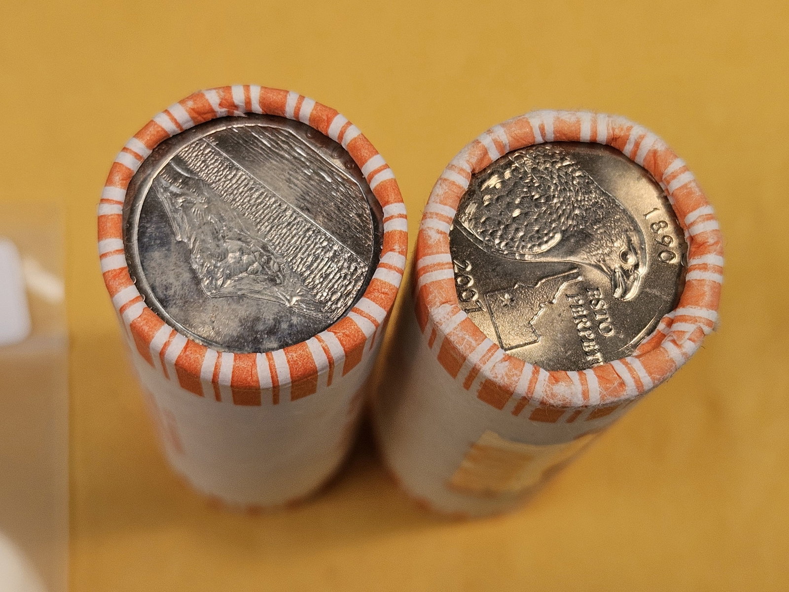Two GEM Brilliant Uncirculated MINT-Wrapped Quarter Rolls - 3