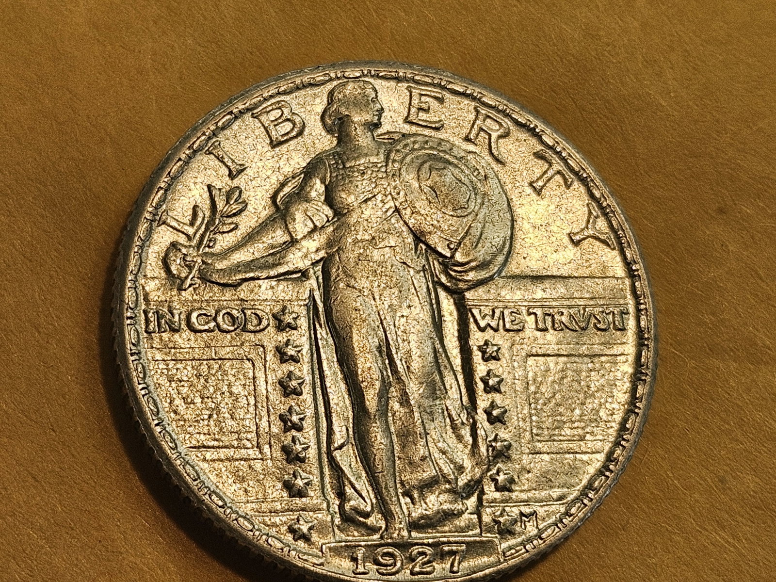 Choice Brilliant About Uncirculated plus 1927 Standing Liberty Quarter - 3