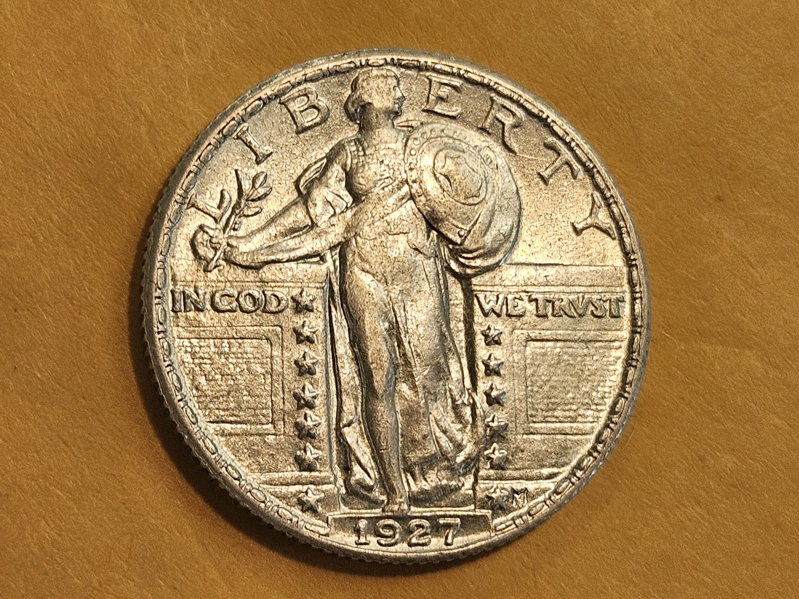 Choice Brilliant About Uncirculated plus 1927 Standing Liberty Quarter - 4