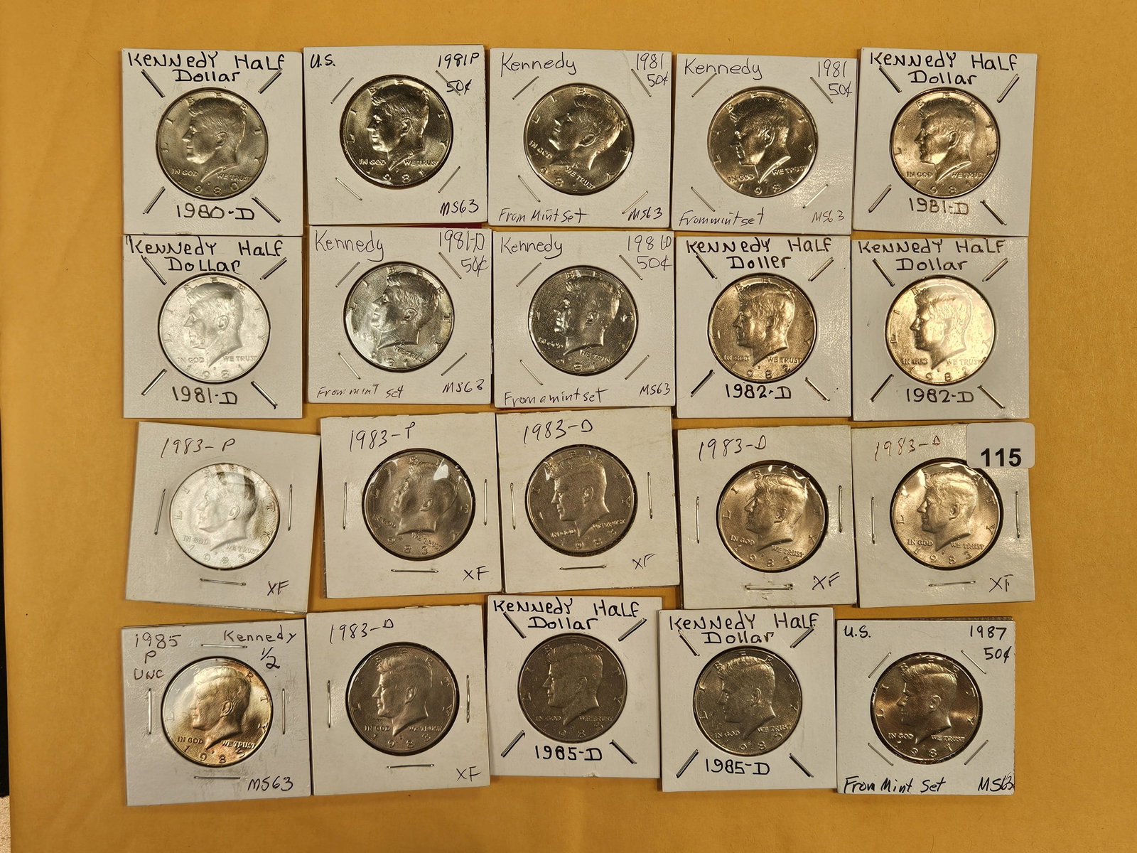 Kennedy Half Dollars: Get yer fix of Mr Kennedy. Twenty. Mixed dates and grades