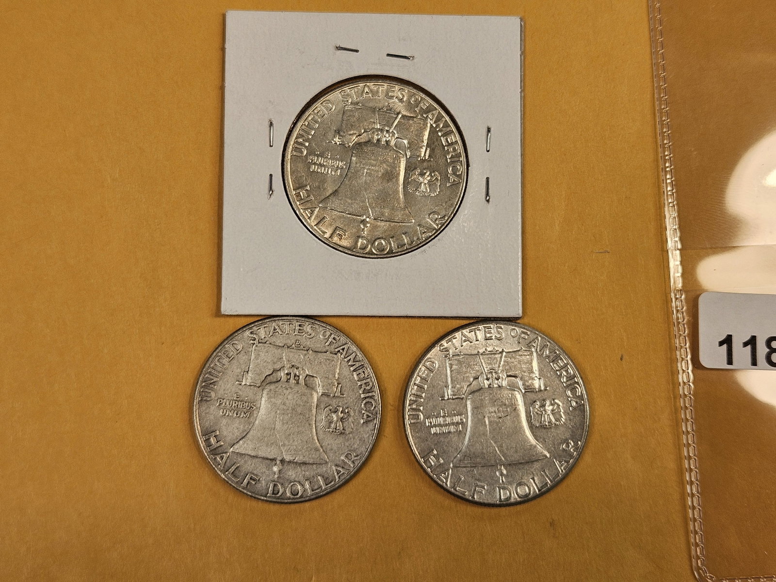 Three silver Franklin Half Dollars - 2
