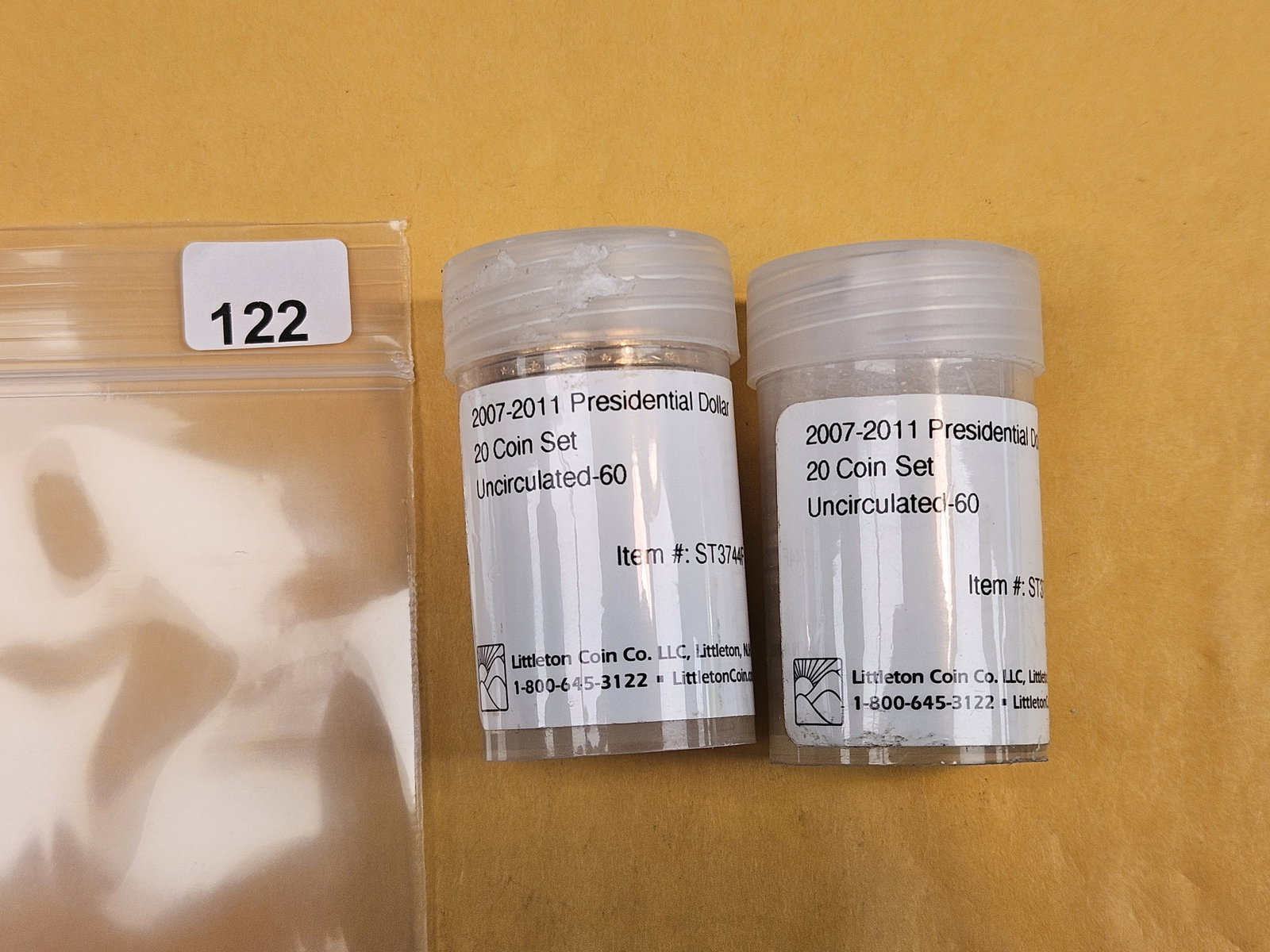 Two Rolls of Uncirculated Presidential Dollars: From Littleton coin. From consignor. Unopened by us