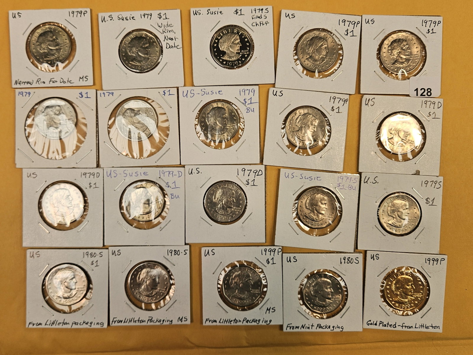 Twenty mixed Susan B Anthony Dollars: Includes both 1979 versions