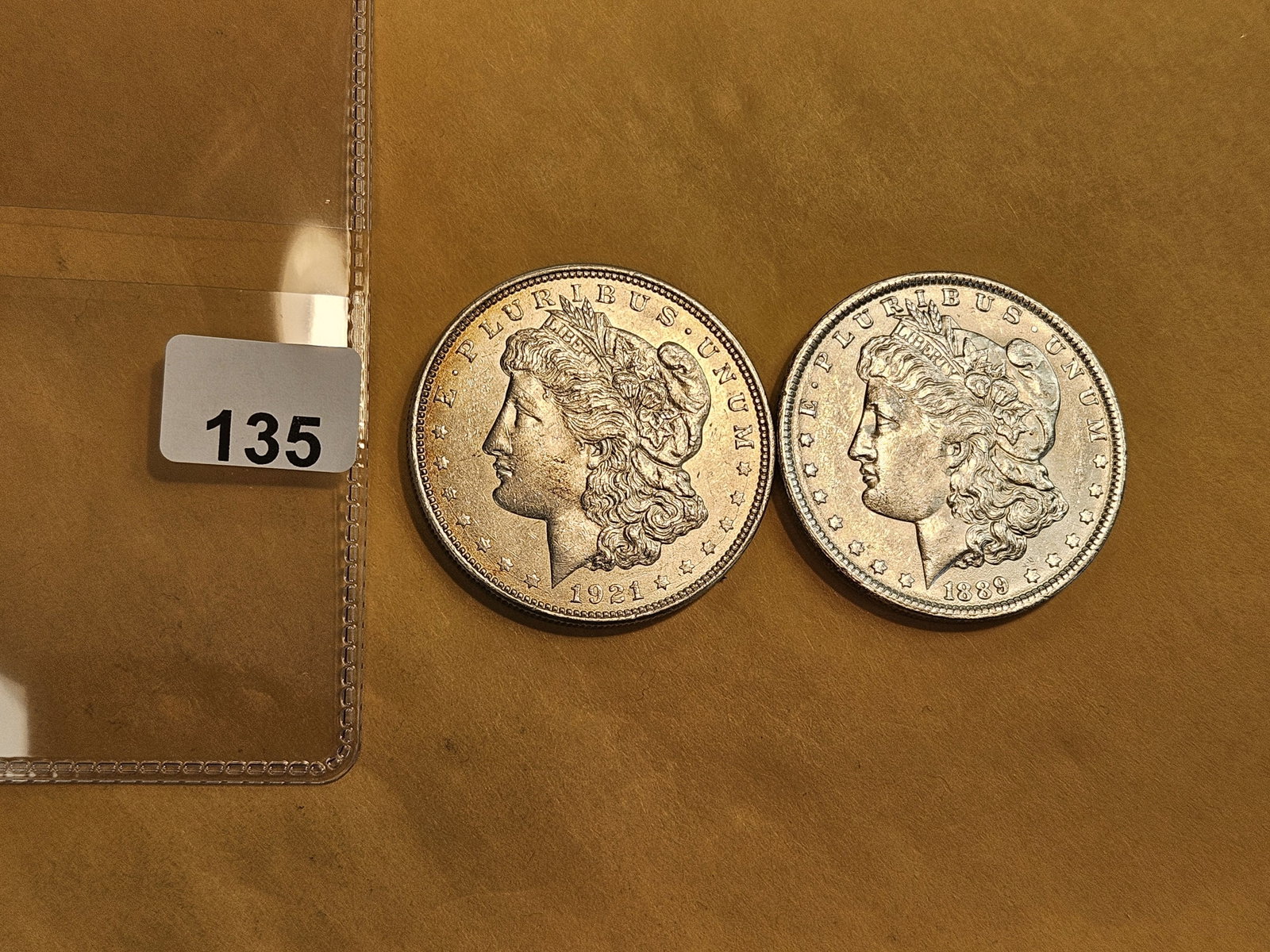 Two Brilliant About Uncirculated plus Morgan Dollars - 2