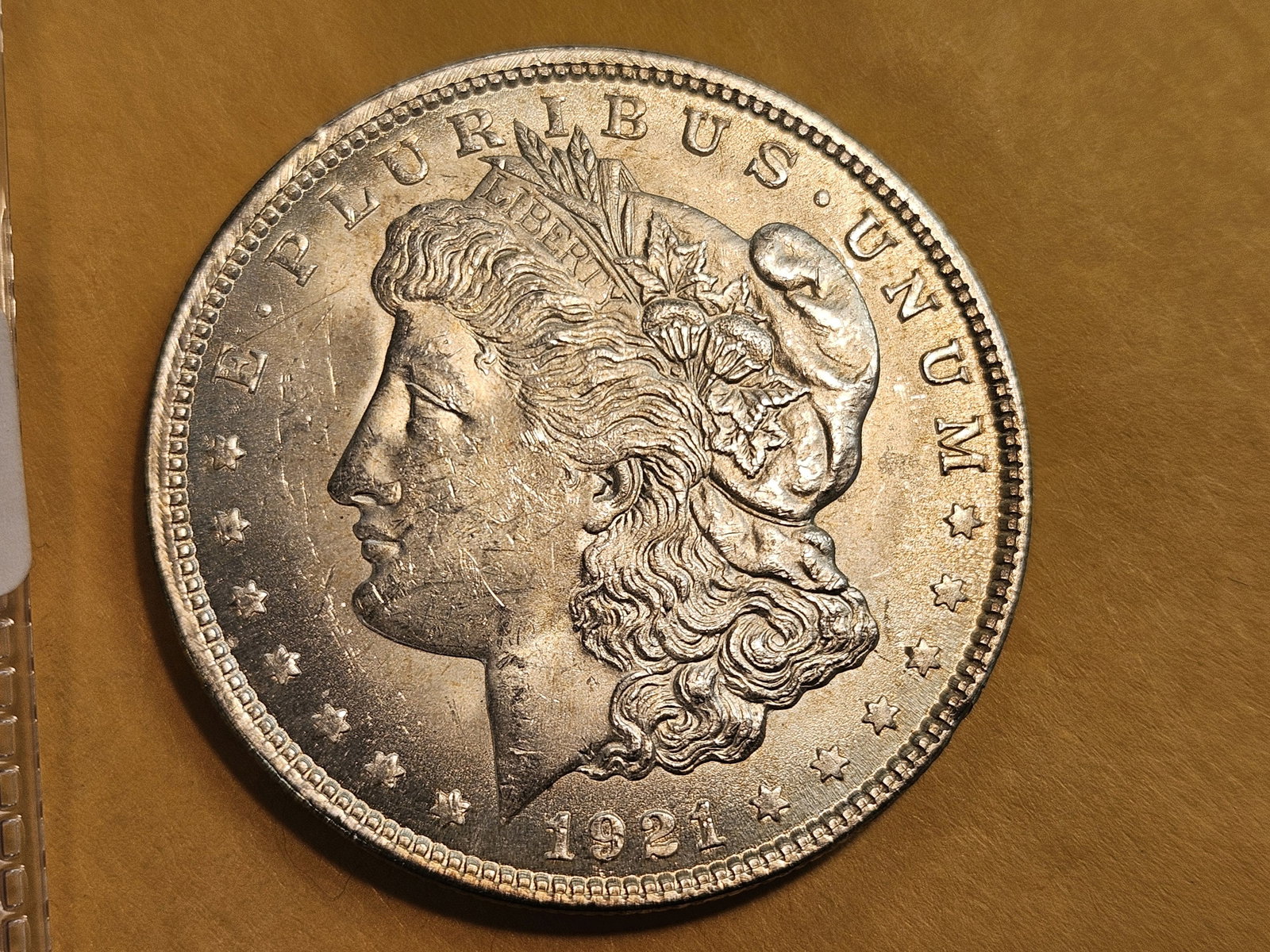 Choice Brilliant Uncirculated 1921 Morgan Dollar: Last year issue