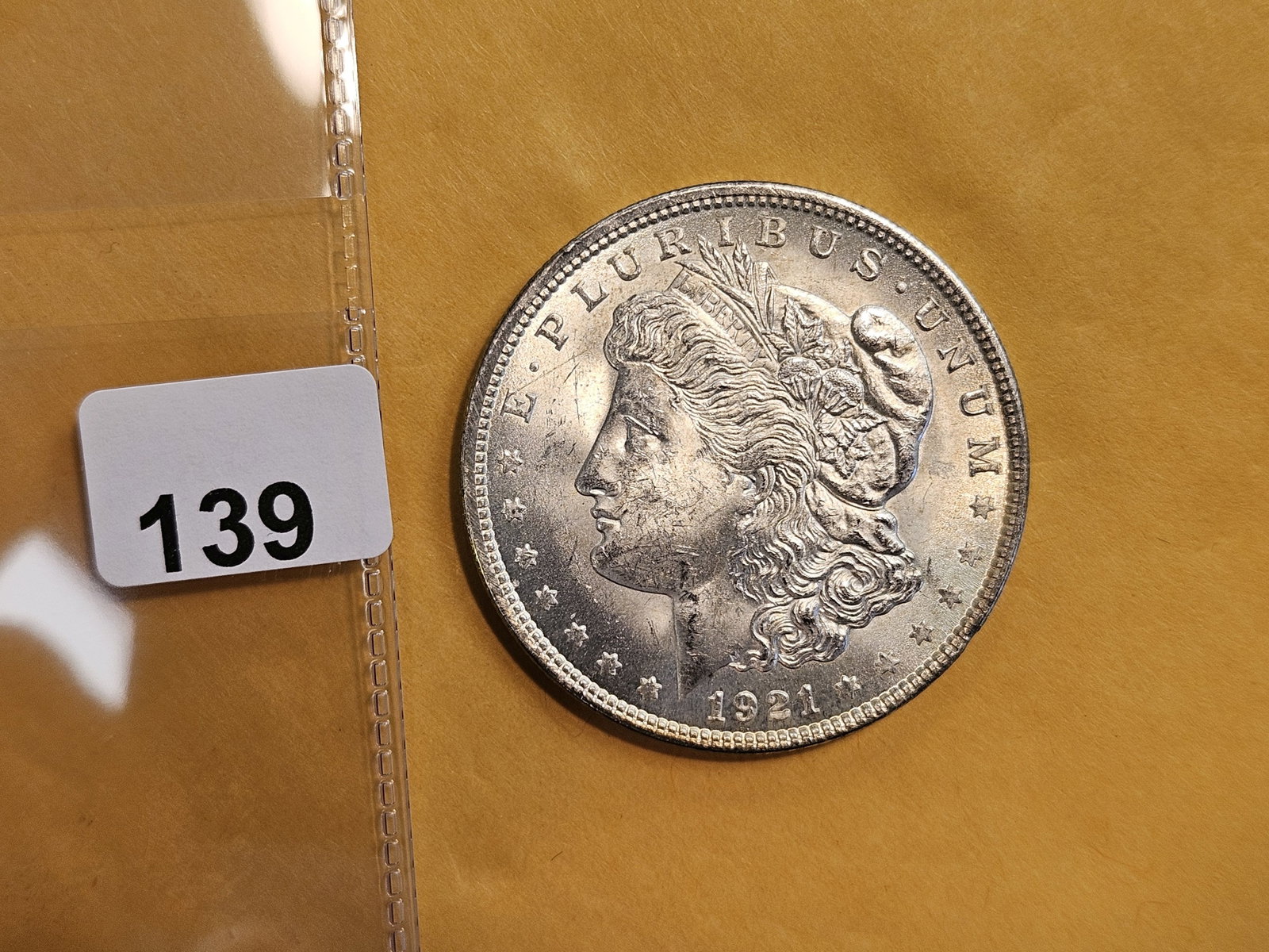Choice Brilliant Uncirculated 1921 Morgan Dollar - 2