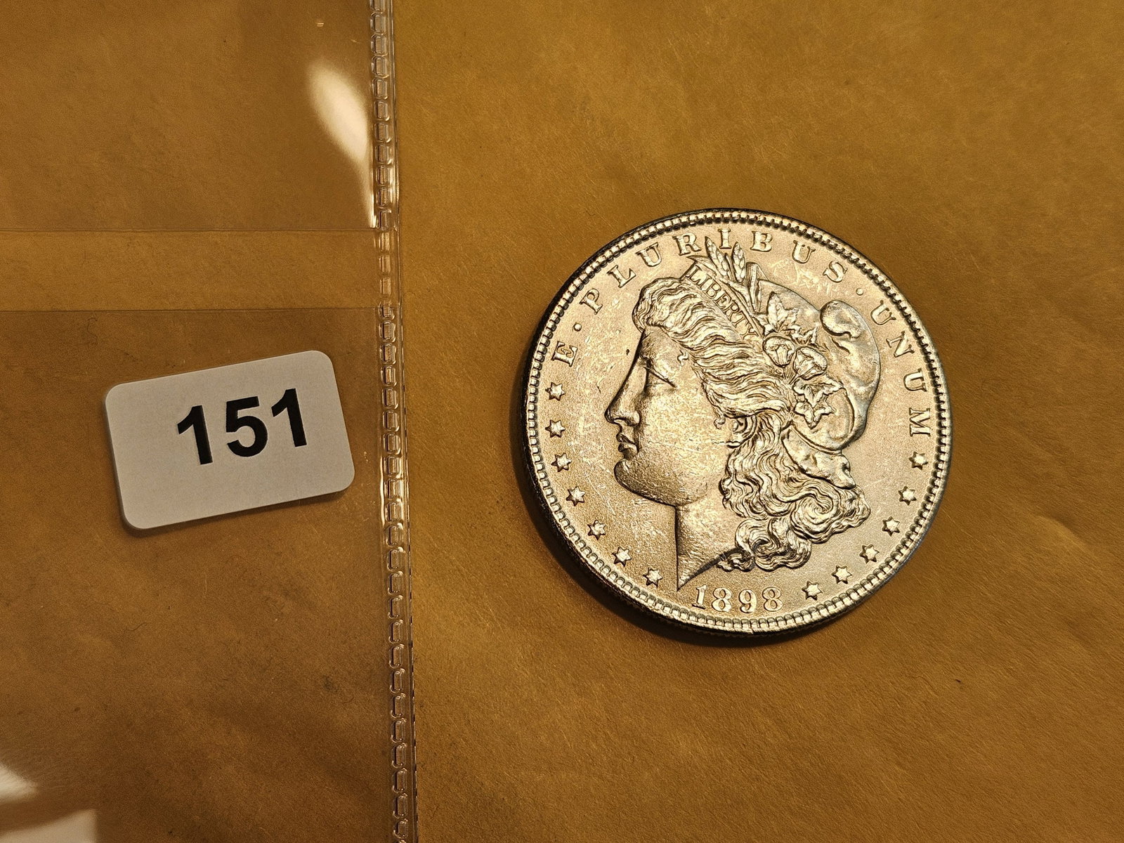 Choice Brilliant Uncirculated 1898 Morgan Dollar - 2