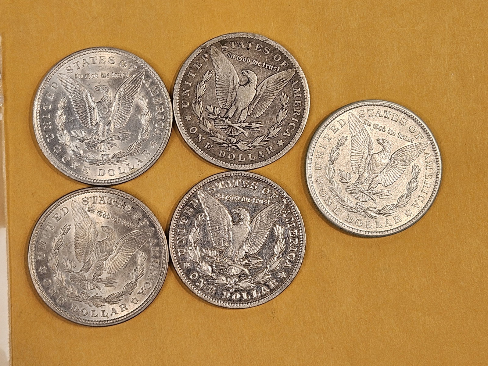 Five Morgan Silver Dollars - 2