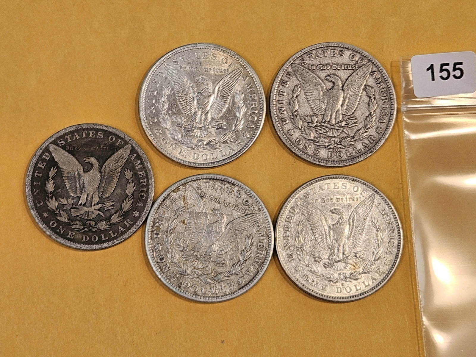 Five Morgan Silver Dollars - 2