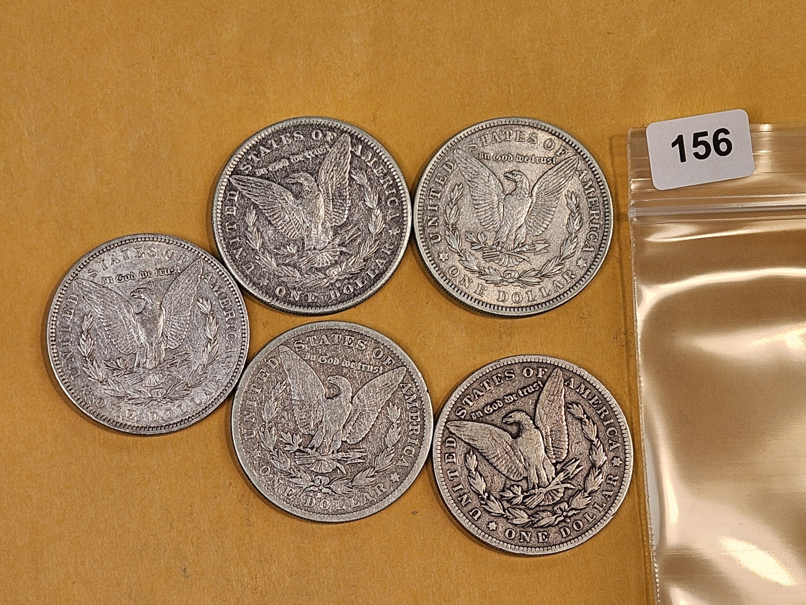 Five Morgan Silver Dollars - 2