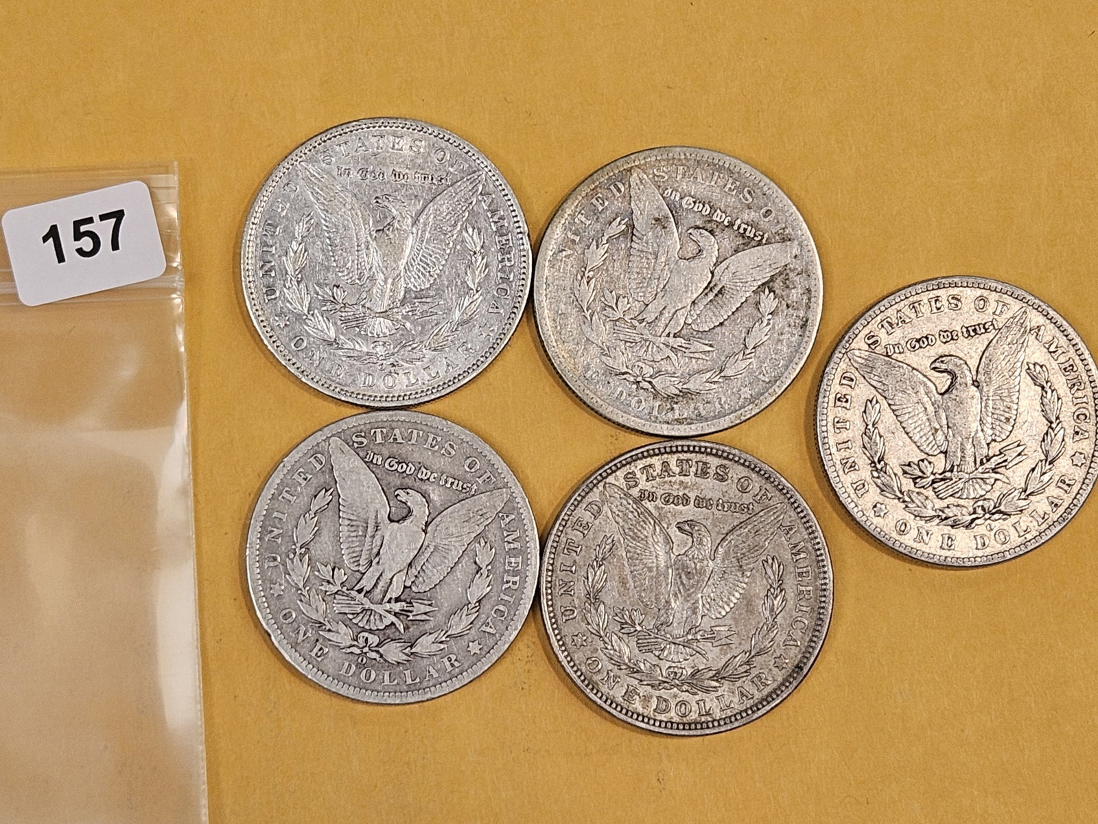 Five Morgan Silver Dollars - 2