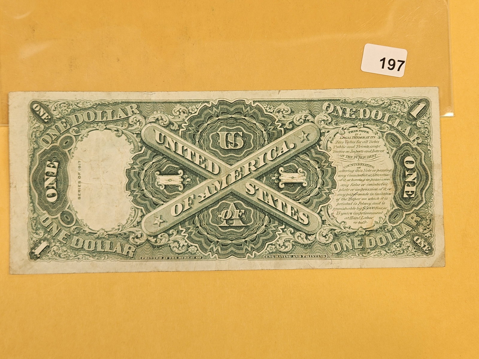 Series of 1917 One Dollar Large Size Legal Tender - 2