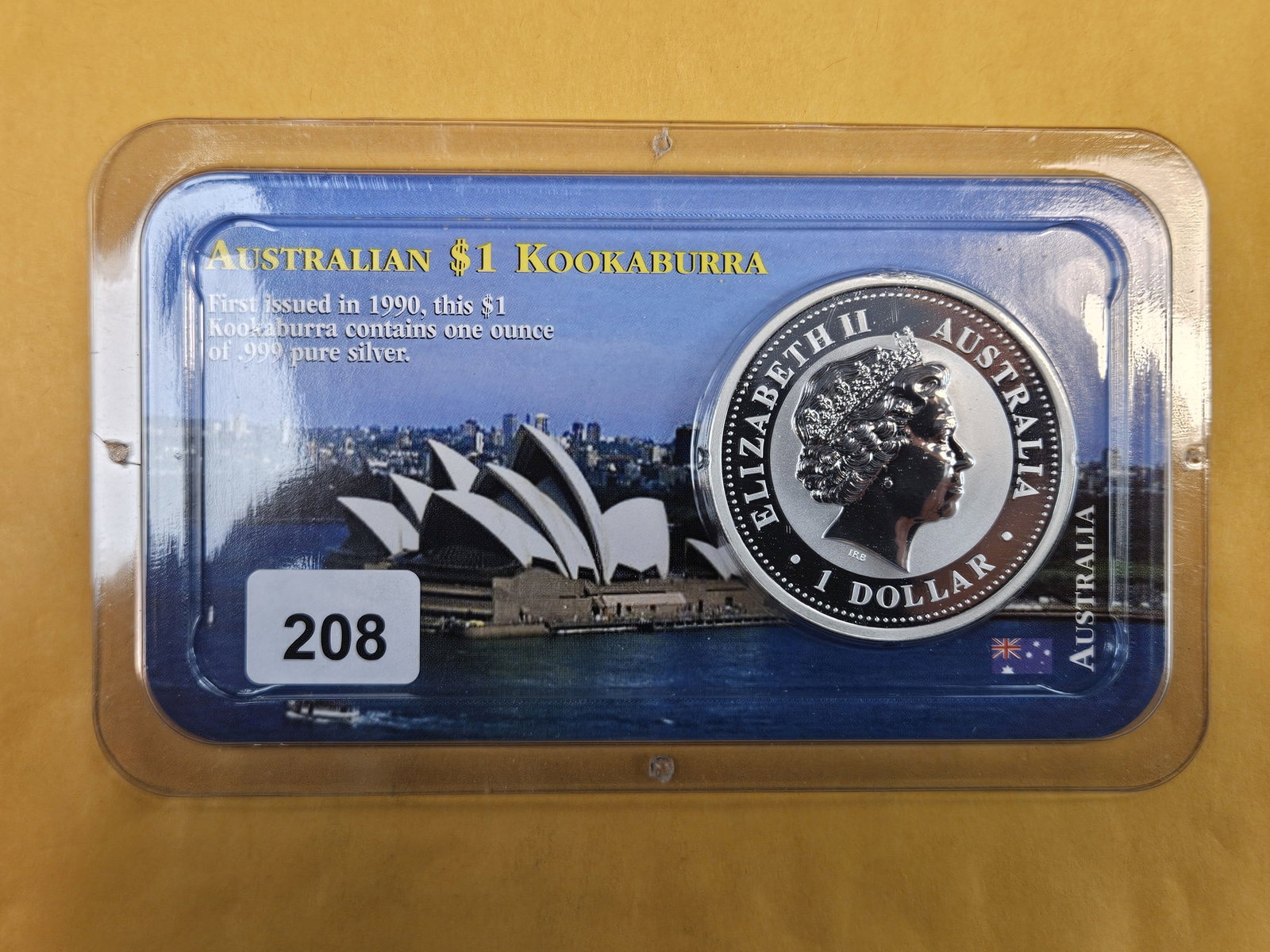 GEM 2001 Australia silver Dollar Kookaburra: In Littleton plastic holder.