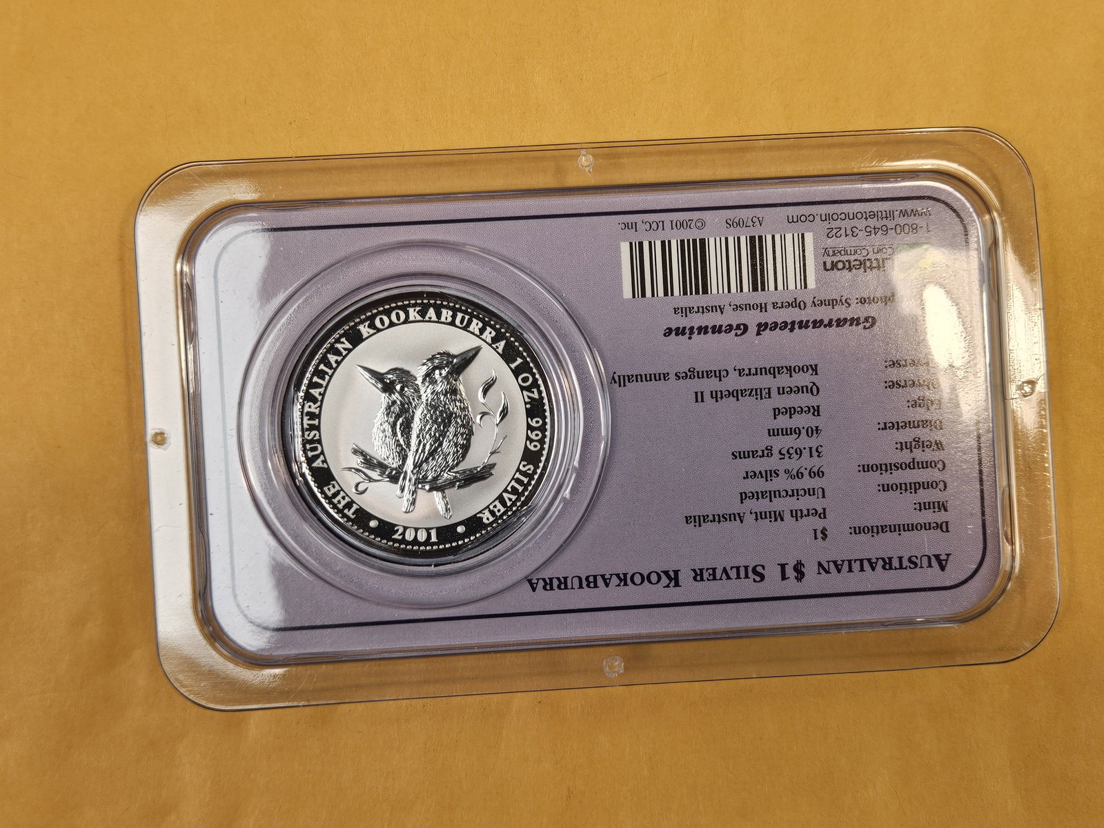 GEM 2001 Australia silver Dollar Kookaburra - 2