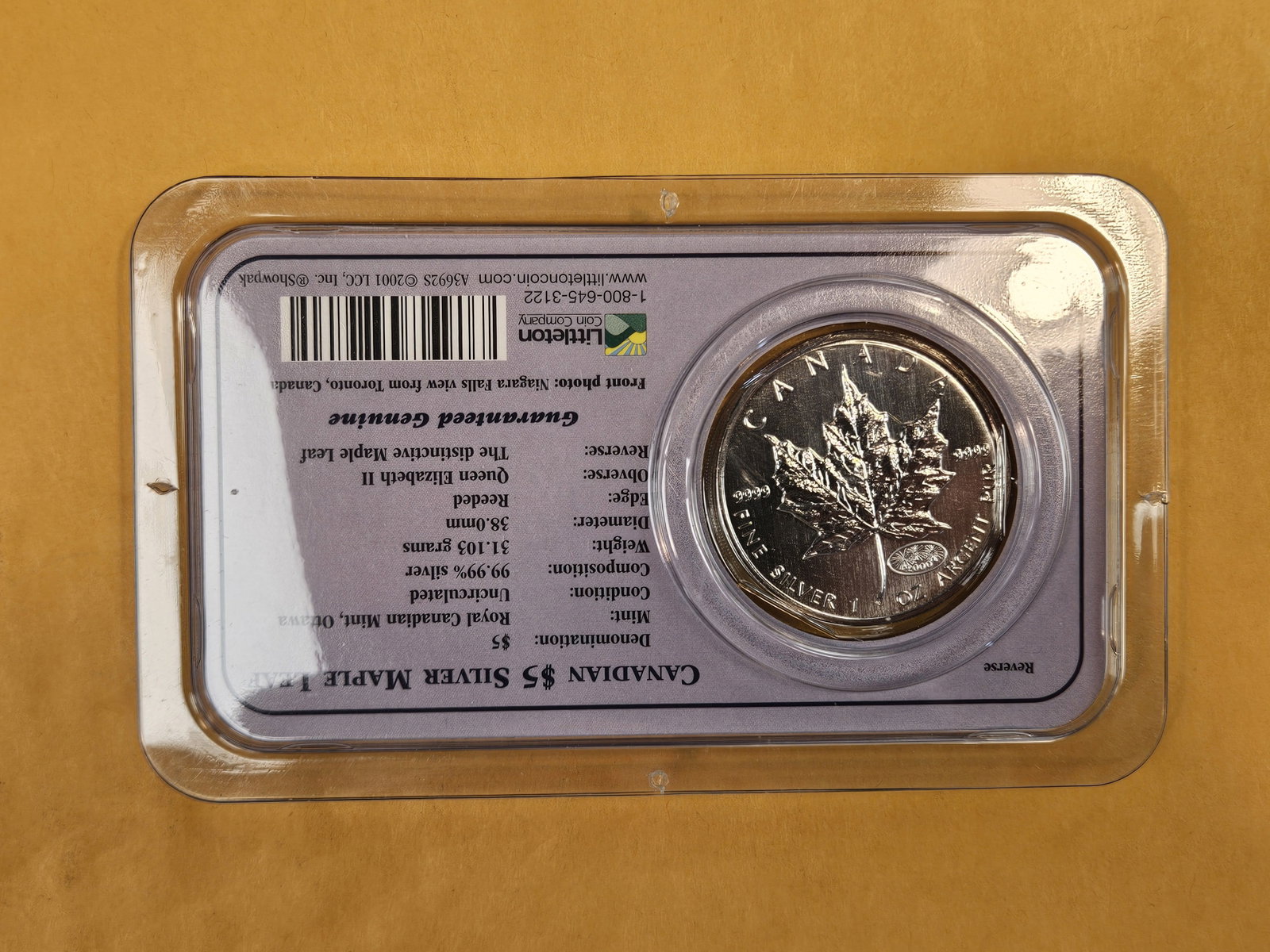 GEM 2000 Canada Silver Five Dollar Maple Leaf - 2