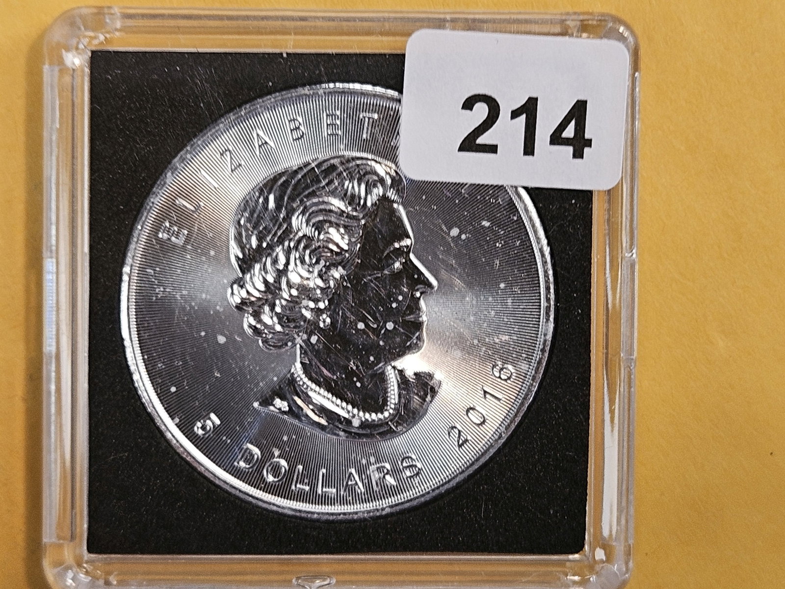 GEM 2016 Canada Silver Five Dollar: Maple Leaf