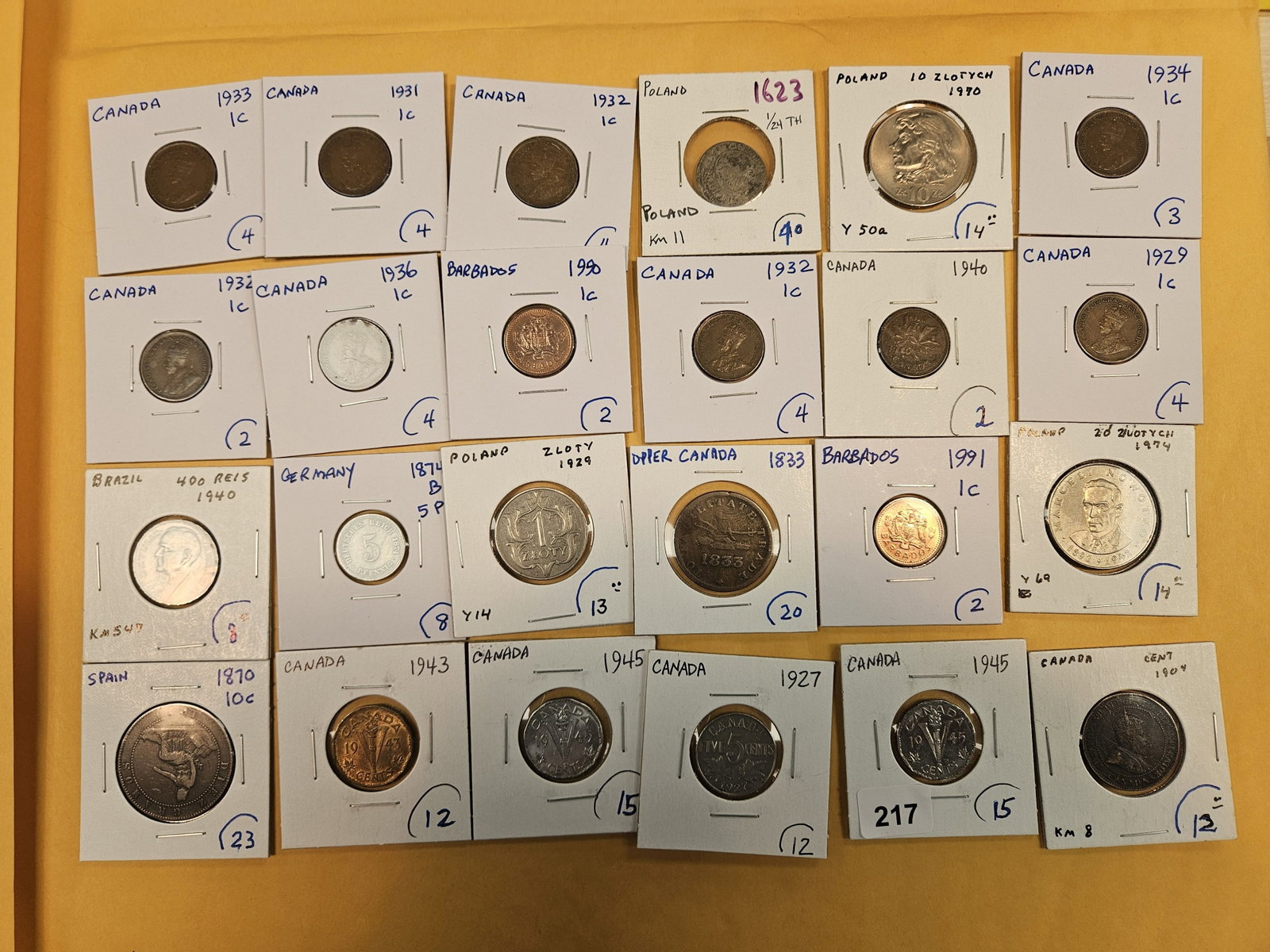 Twenty-four mixed World Coins: Nice mix. From all over