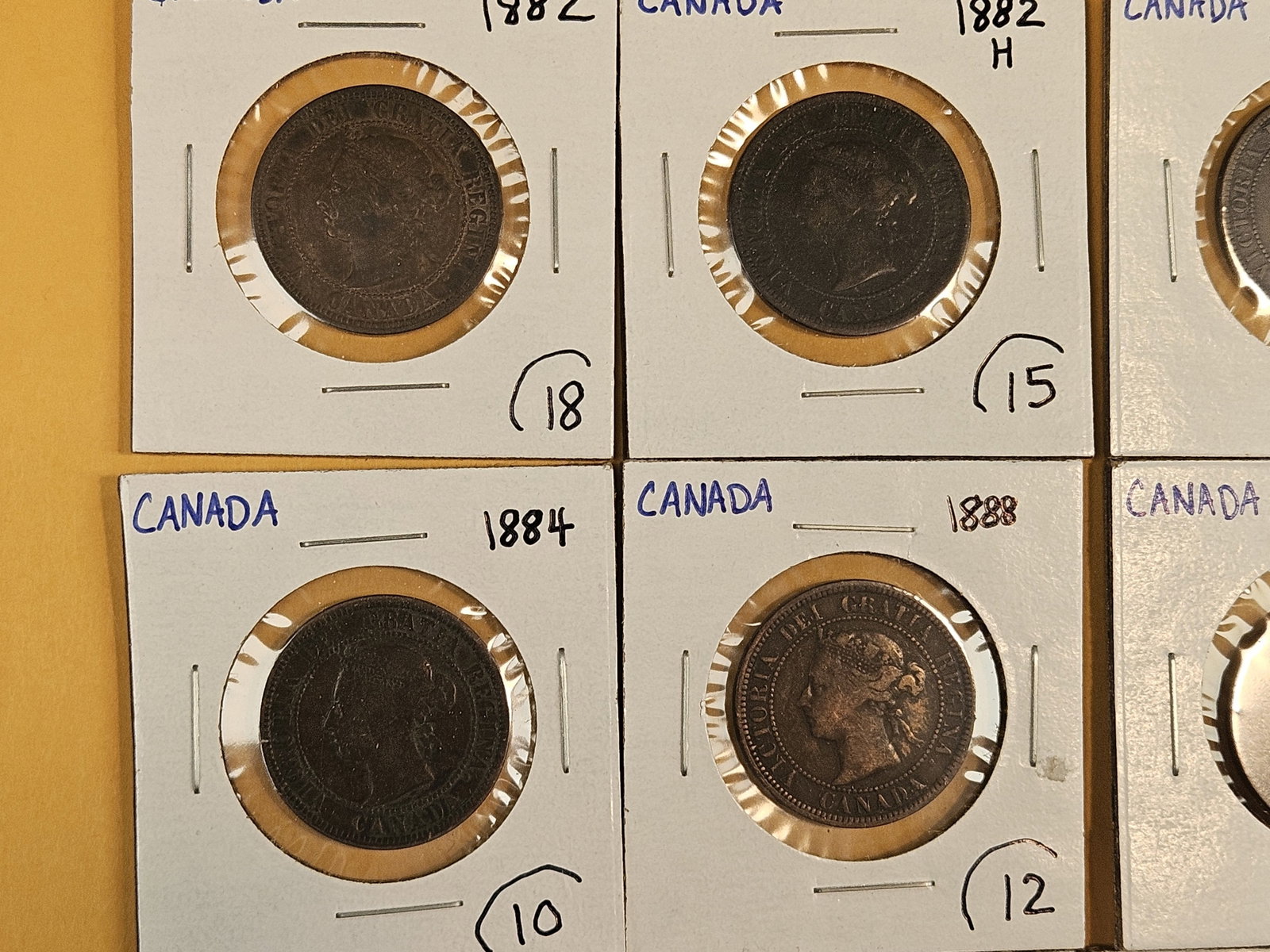 Eighteen mixed Canadian Large Cents - 2