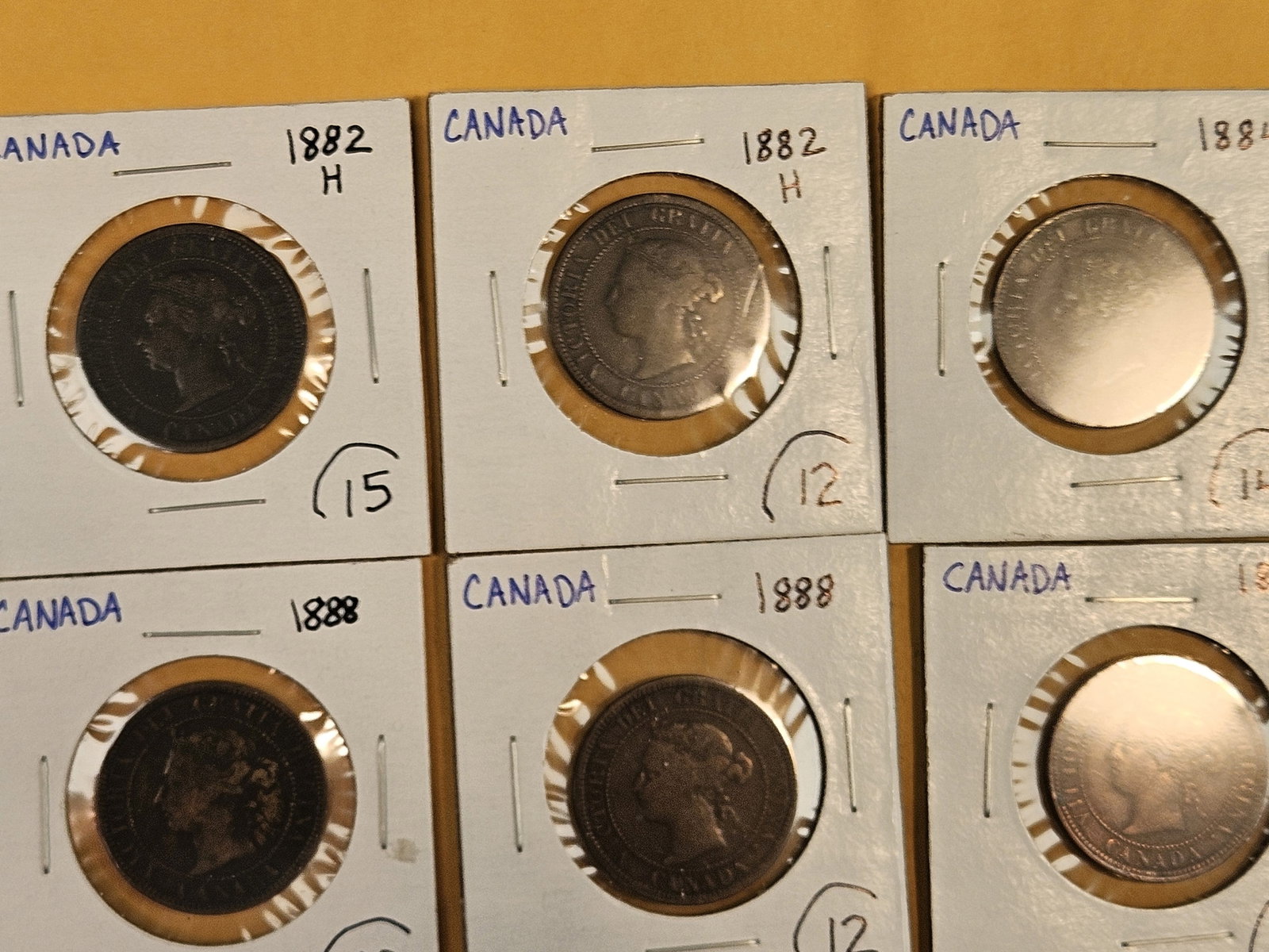 Eighteen mixed Canadian Large Cents - 3