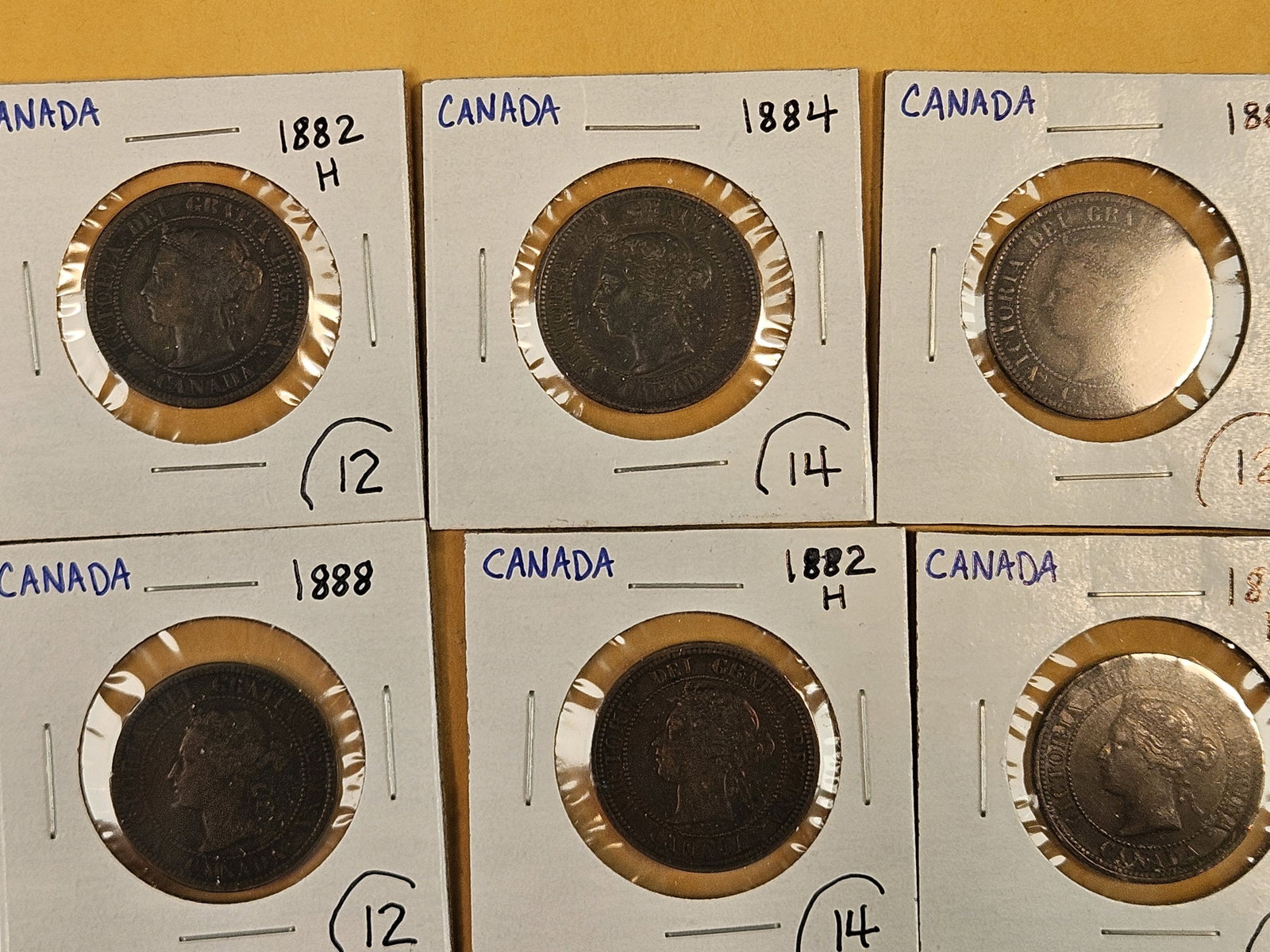 Eighteen mixed Canadian Large Cents - 4
