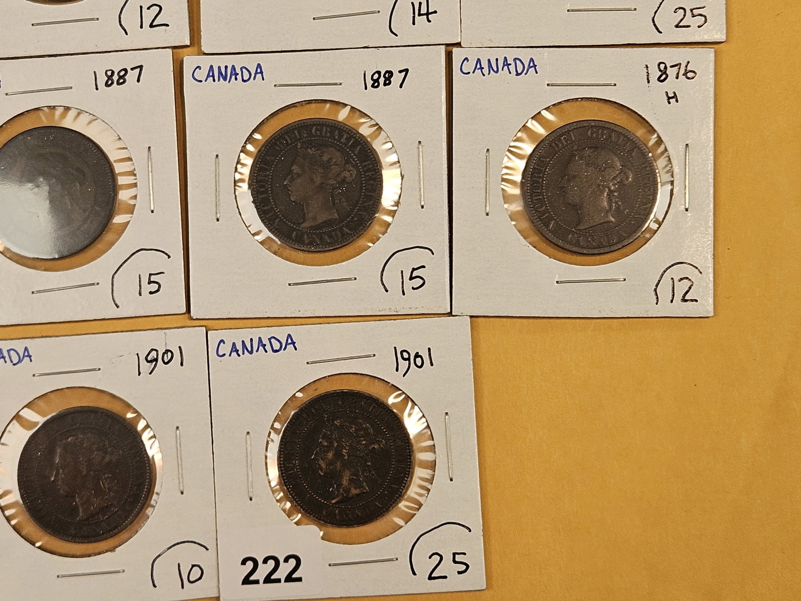 Eighteen mixed Canadian Large Cents - 8