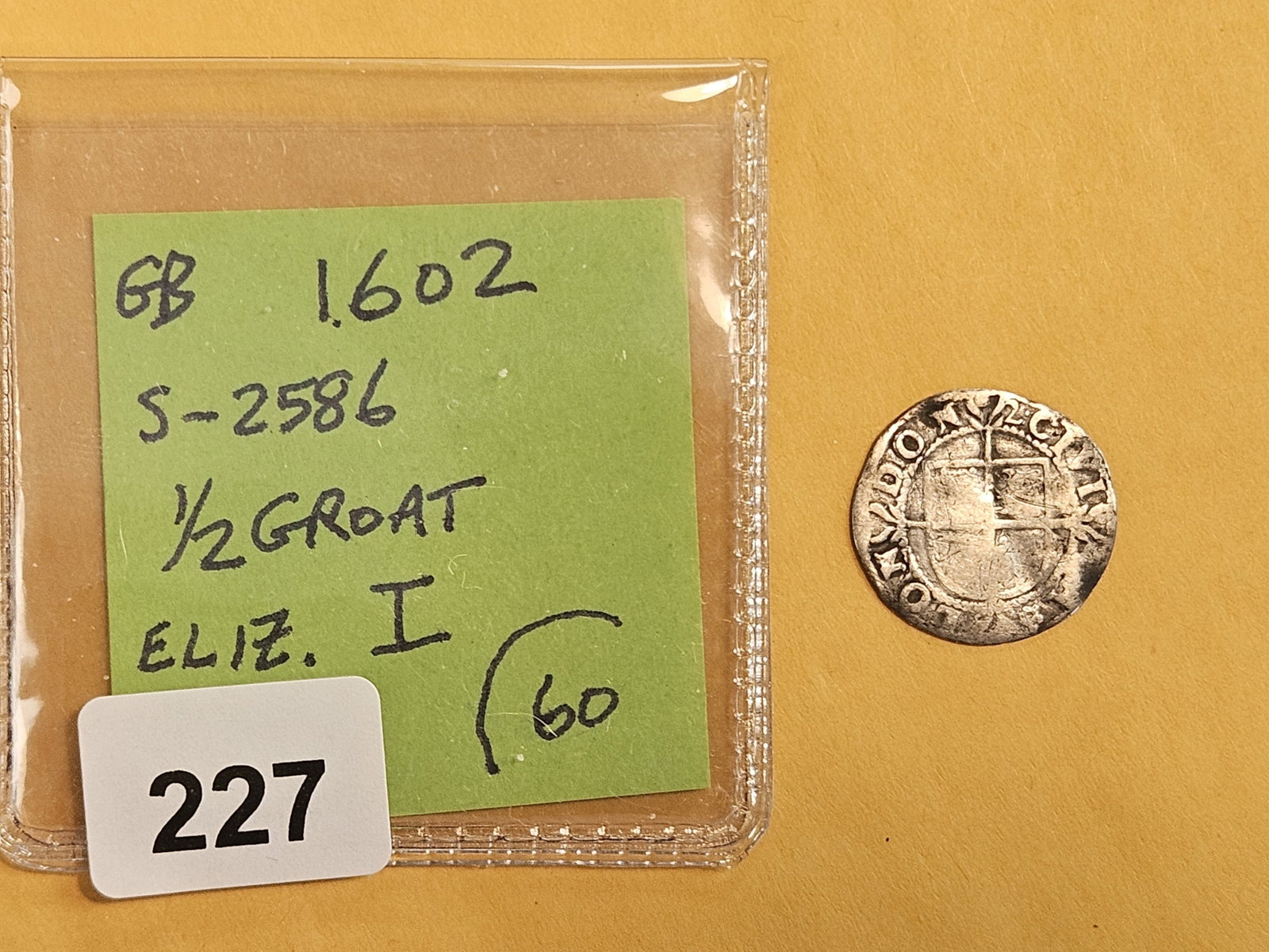 1602 England silver 1/2 Groat - 2