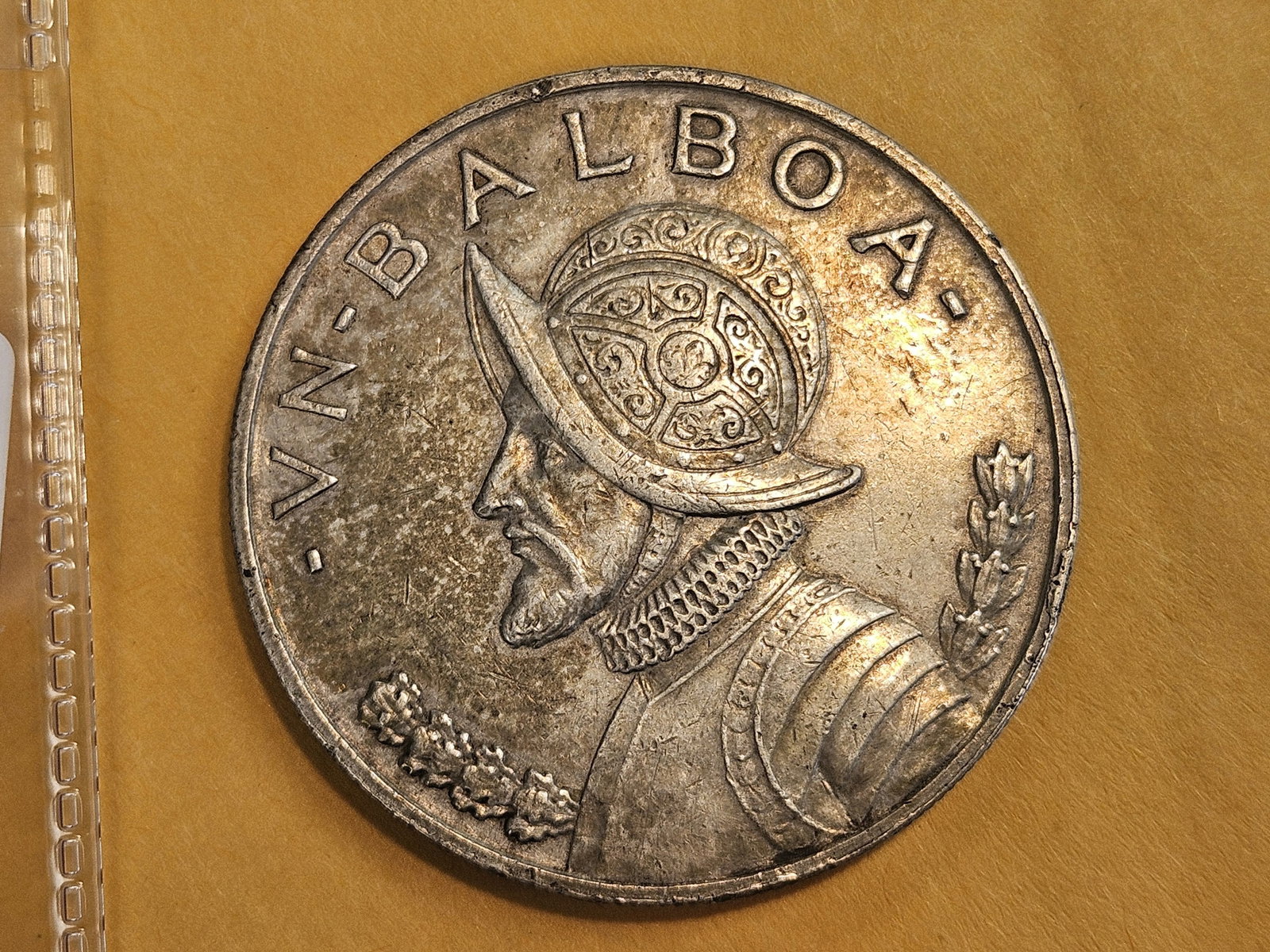 1947 Panama Silver one balboa: Looks XF-AU