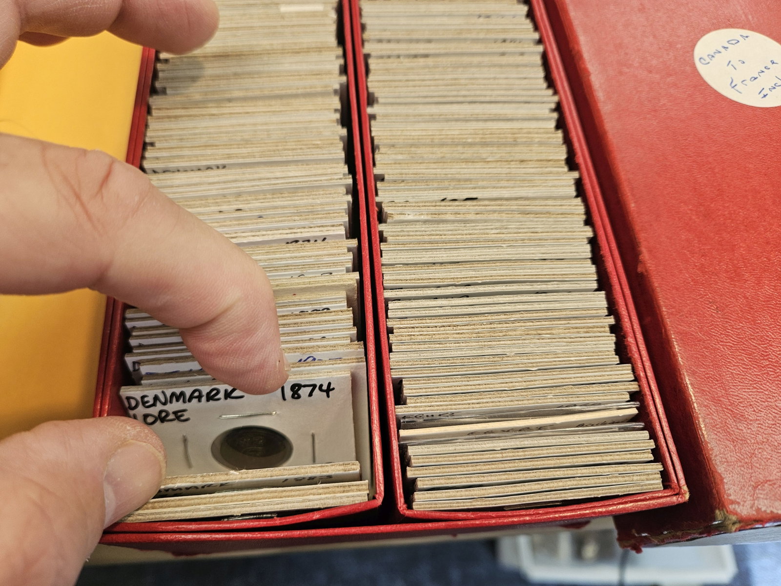 HUGE DOUBLE ROW Stock box full of World coins!! - 2