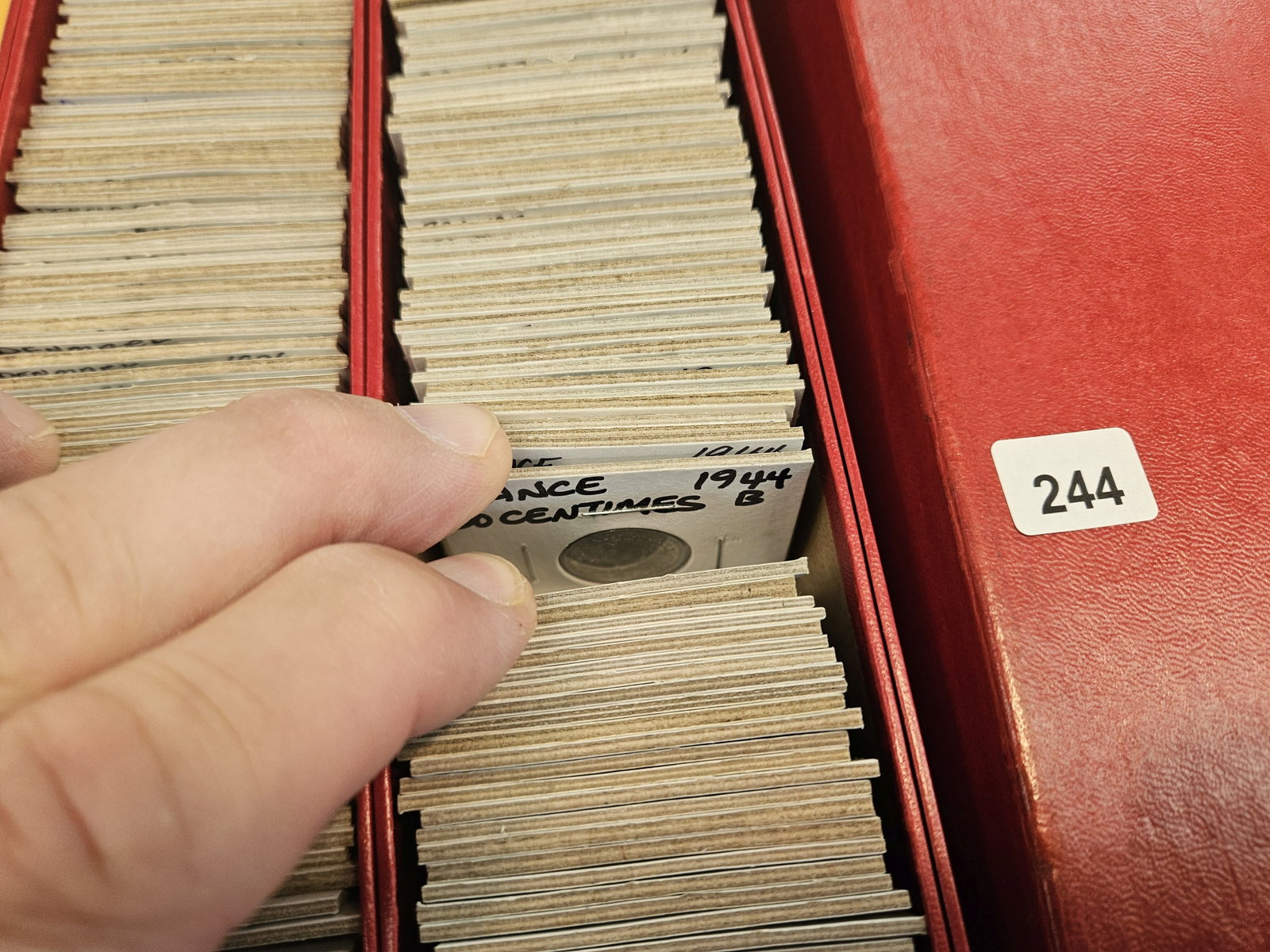HUGE DOUBLE ROW Stock box full of World coins!! - 5