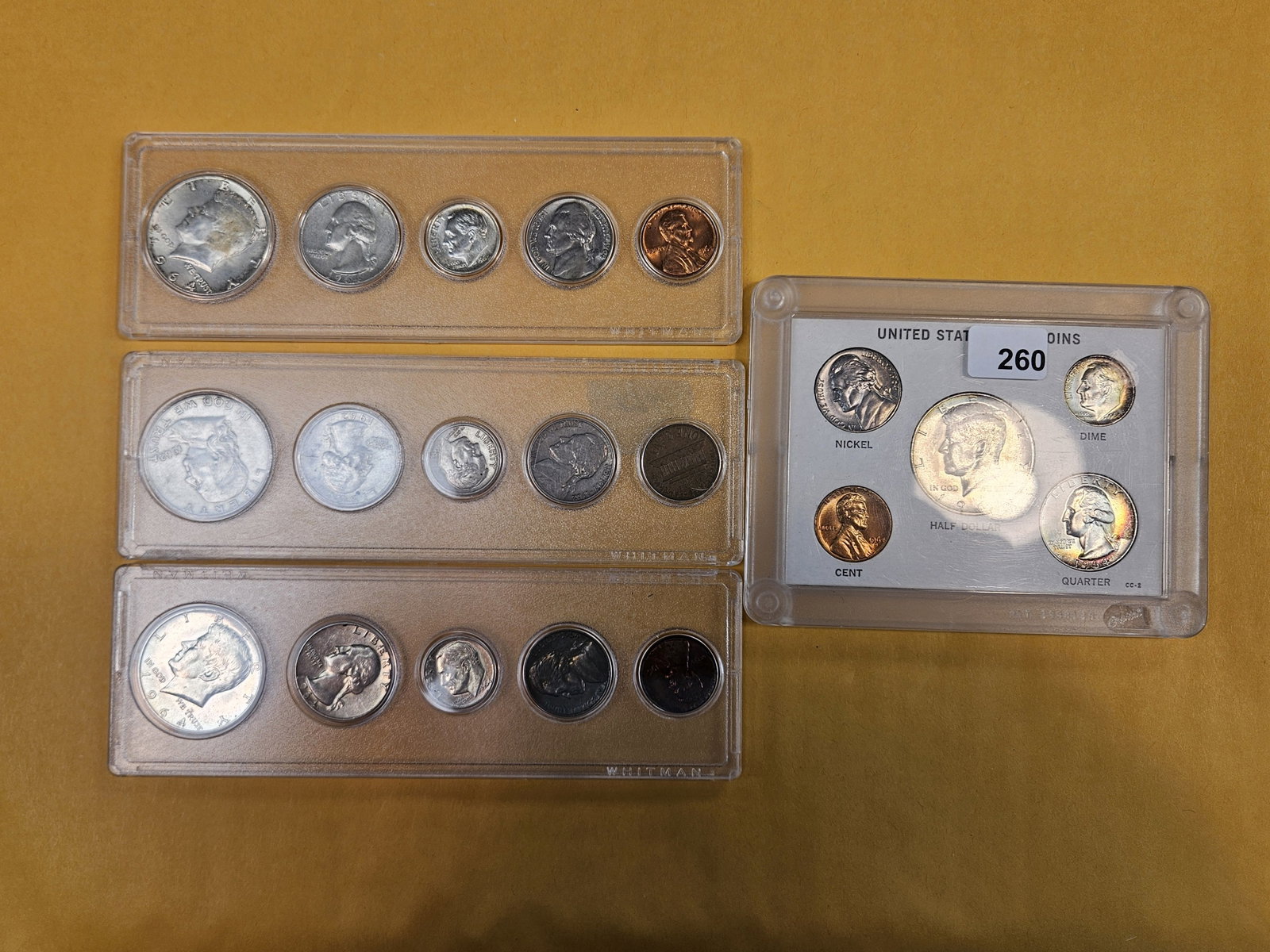 Four mixed Silver Coin sets: All 90% US Silver coinage