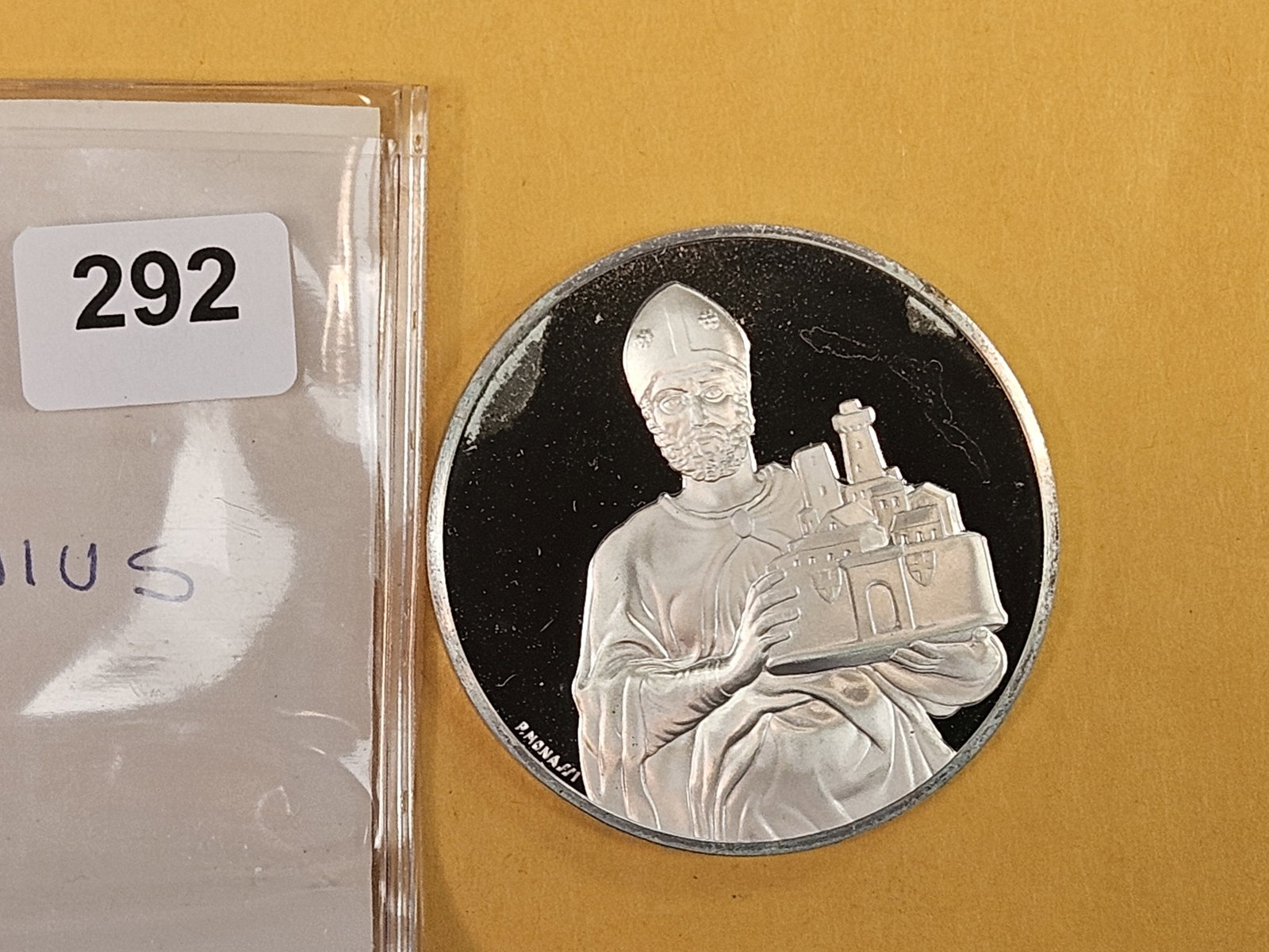 GEM Proof Deep Cameo Sterling Silver Michelangelo round: Weighs 1.24 Troy ounces. 38.7 grams. St Petronius