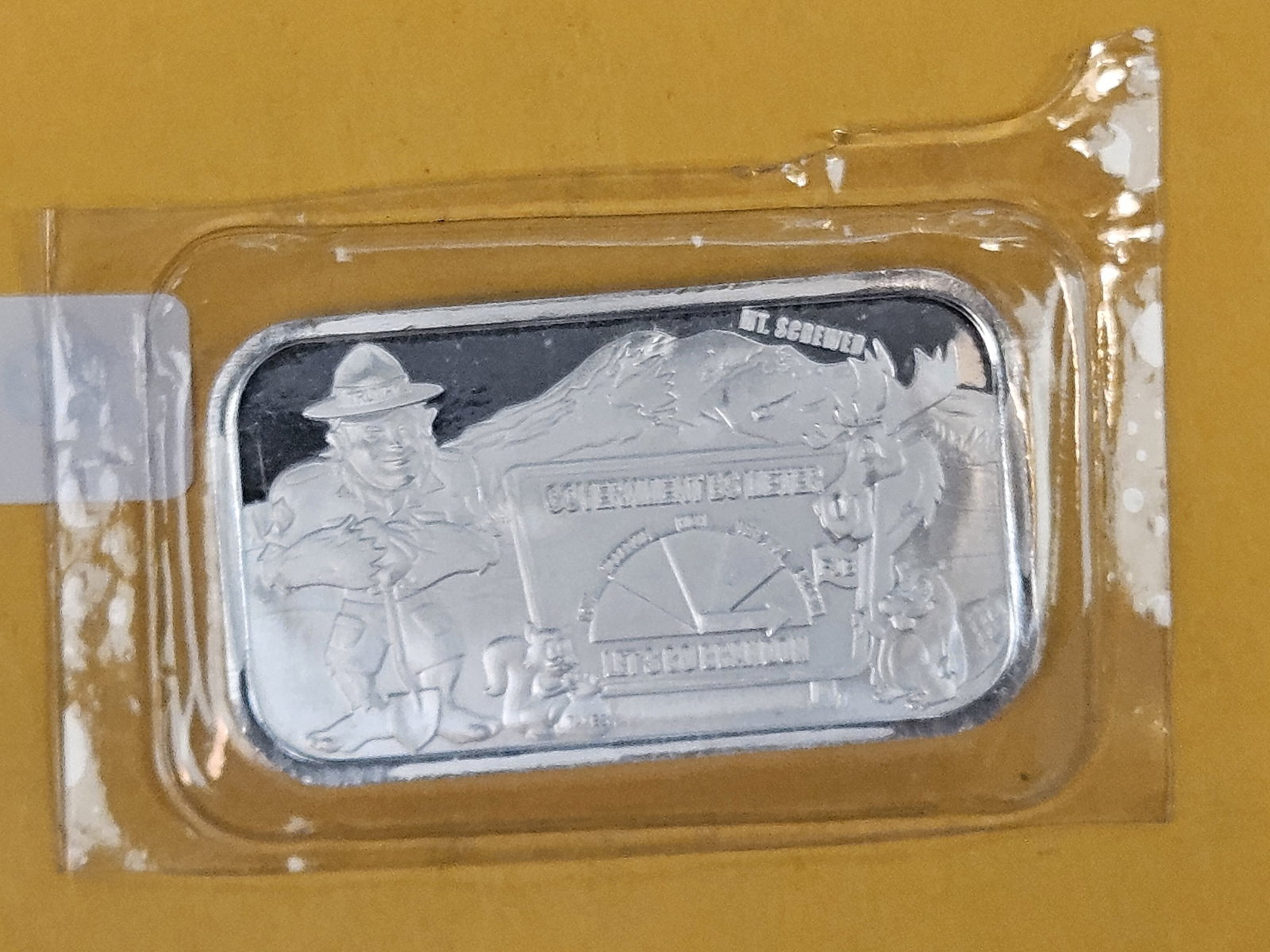 One Troy ounce .999 fine silver proof art bar - 2