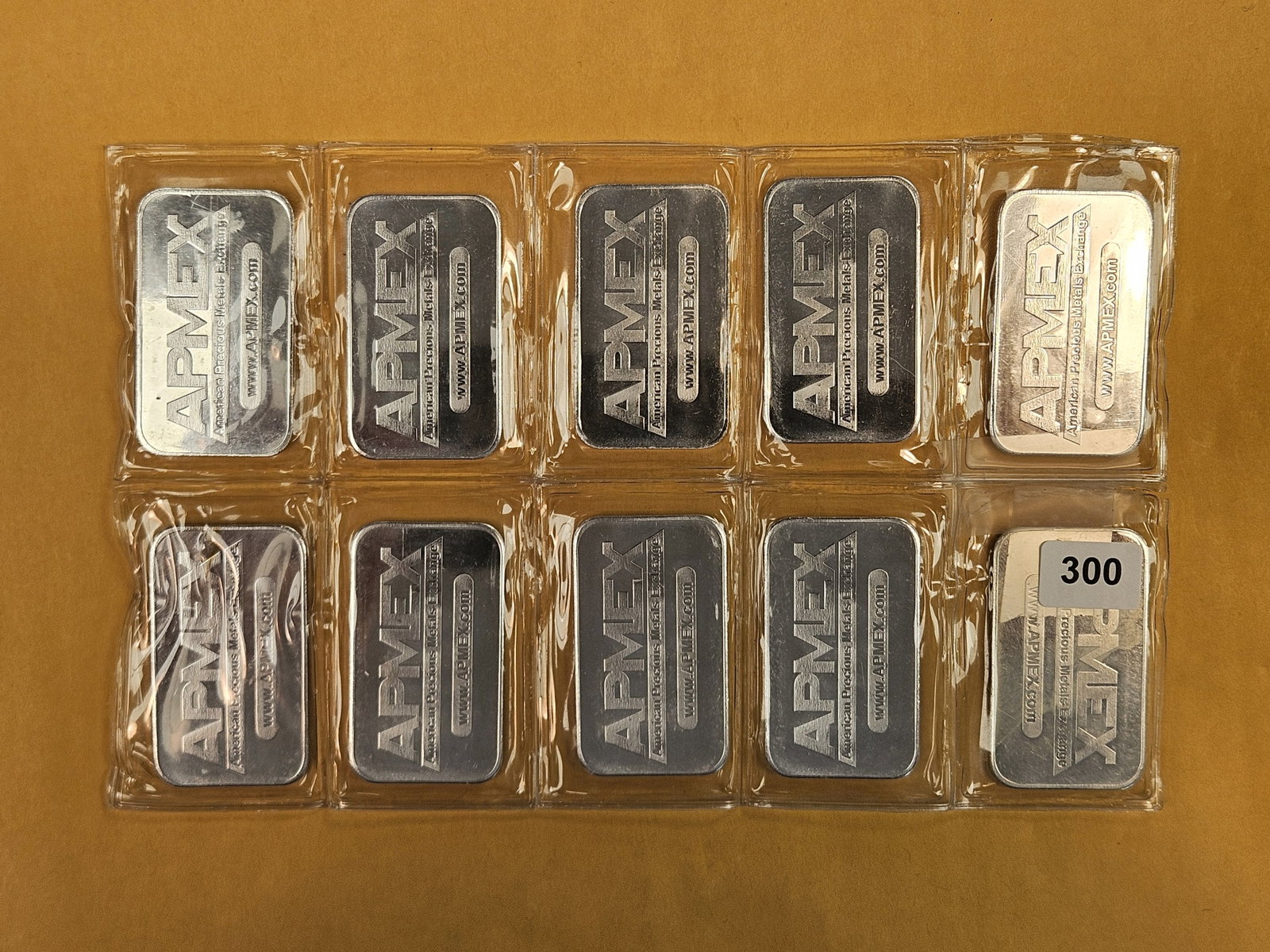TEN 1-troy ounce .999 fine silver bars: Apmex