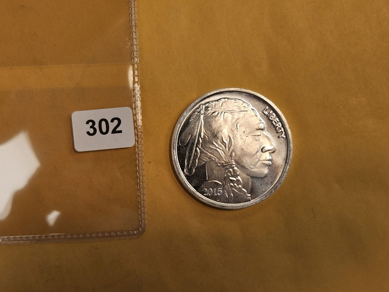 One Troy ounce .999 fine silver art round: Buffalo