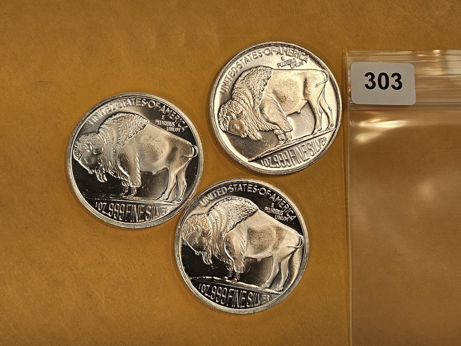 THREE 1-troy ounce .999 fine silver rounds - 2