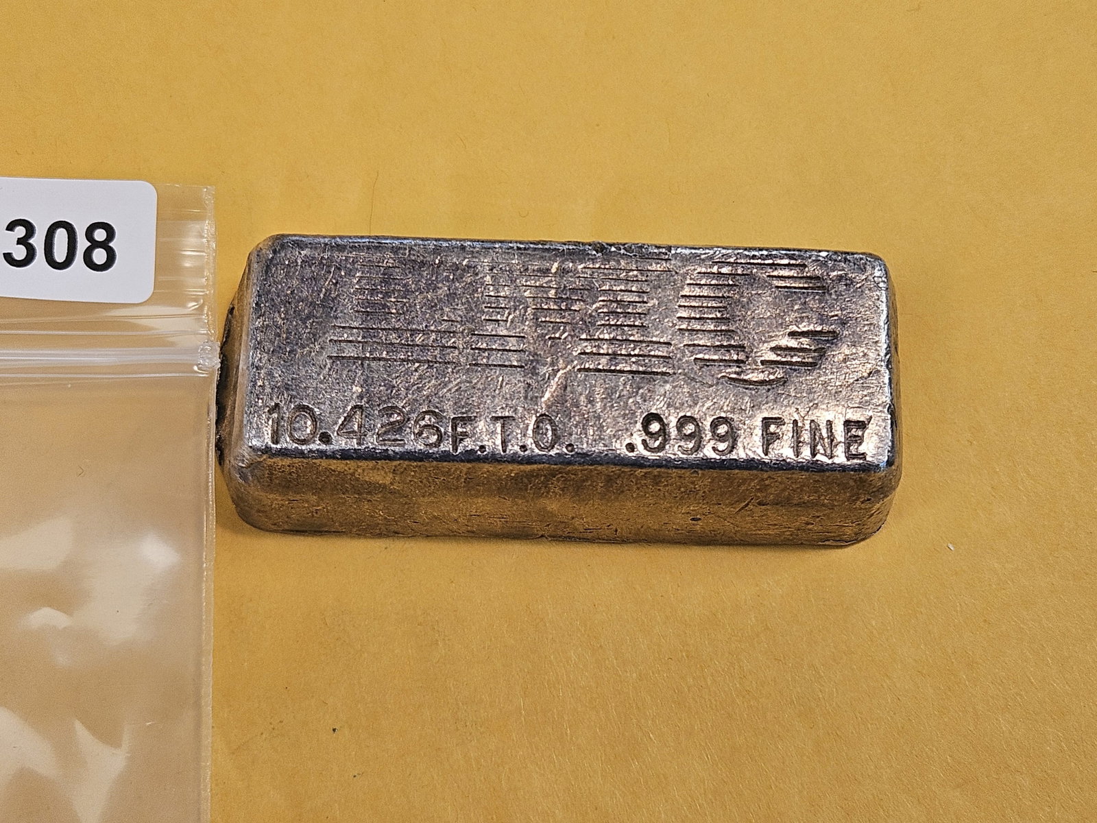 TEN point 426 Troy ounce .999 fine silver poured bar - 2