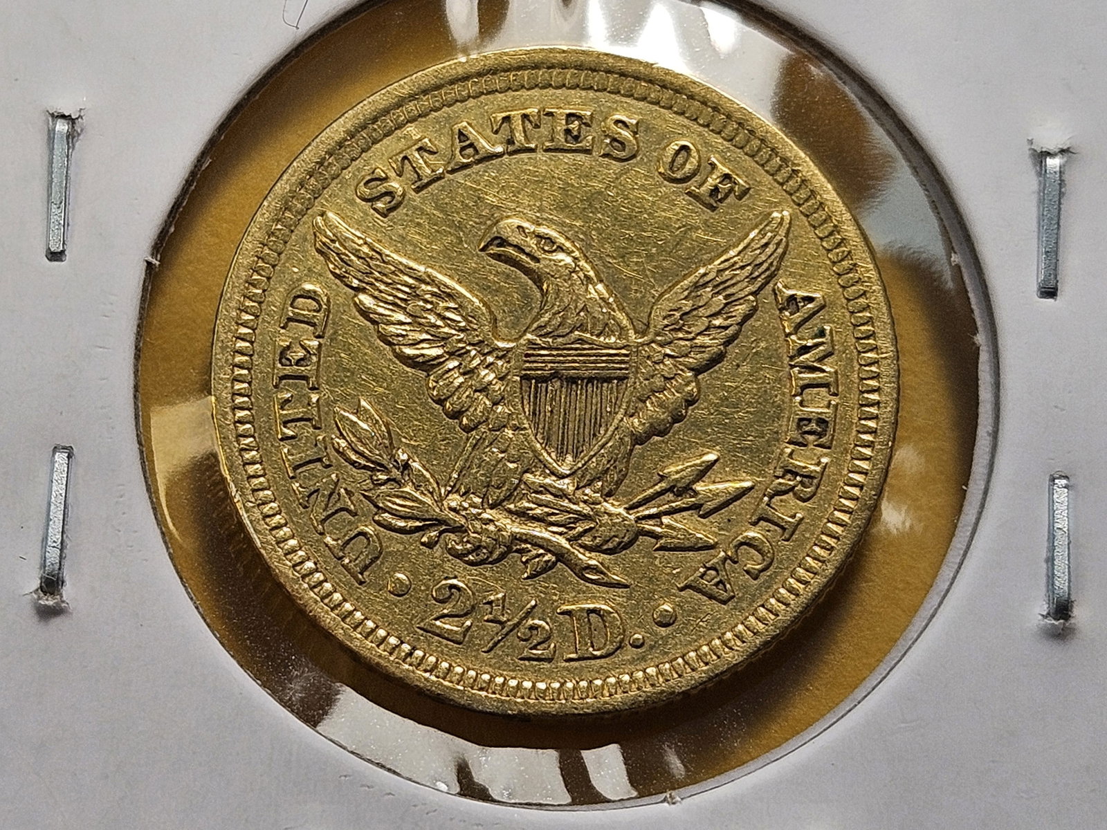 GOLD! Bright About Uncirculated 1852 $2.5 Dollar Liberty Head Gold - 4
